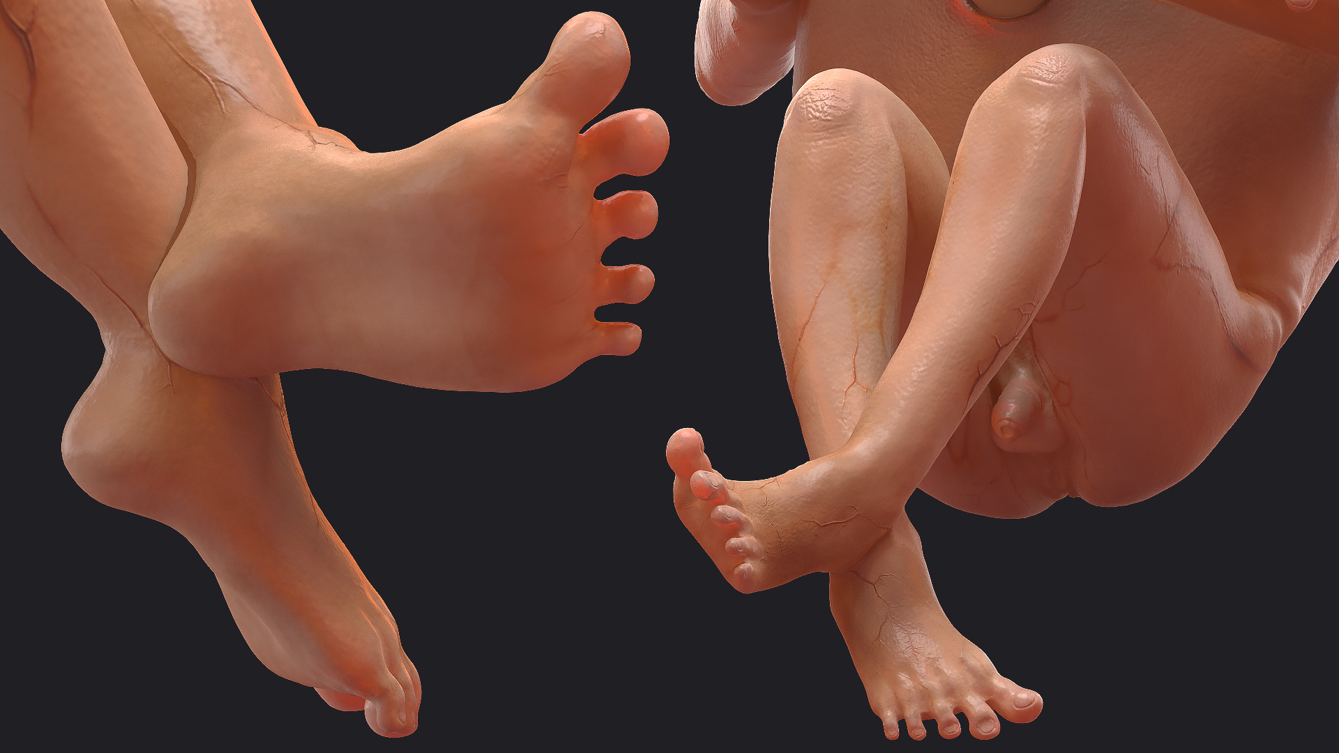 Second Trimester Human Fetus 16 Weeks 3D