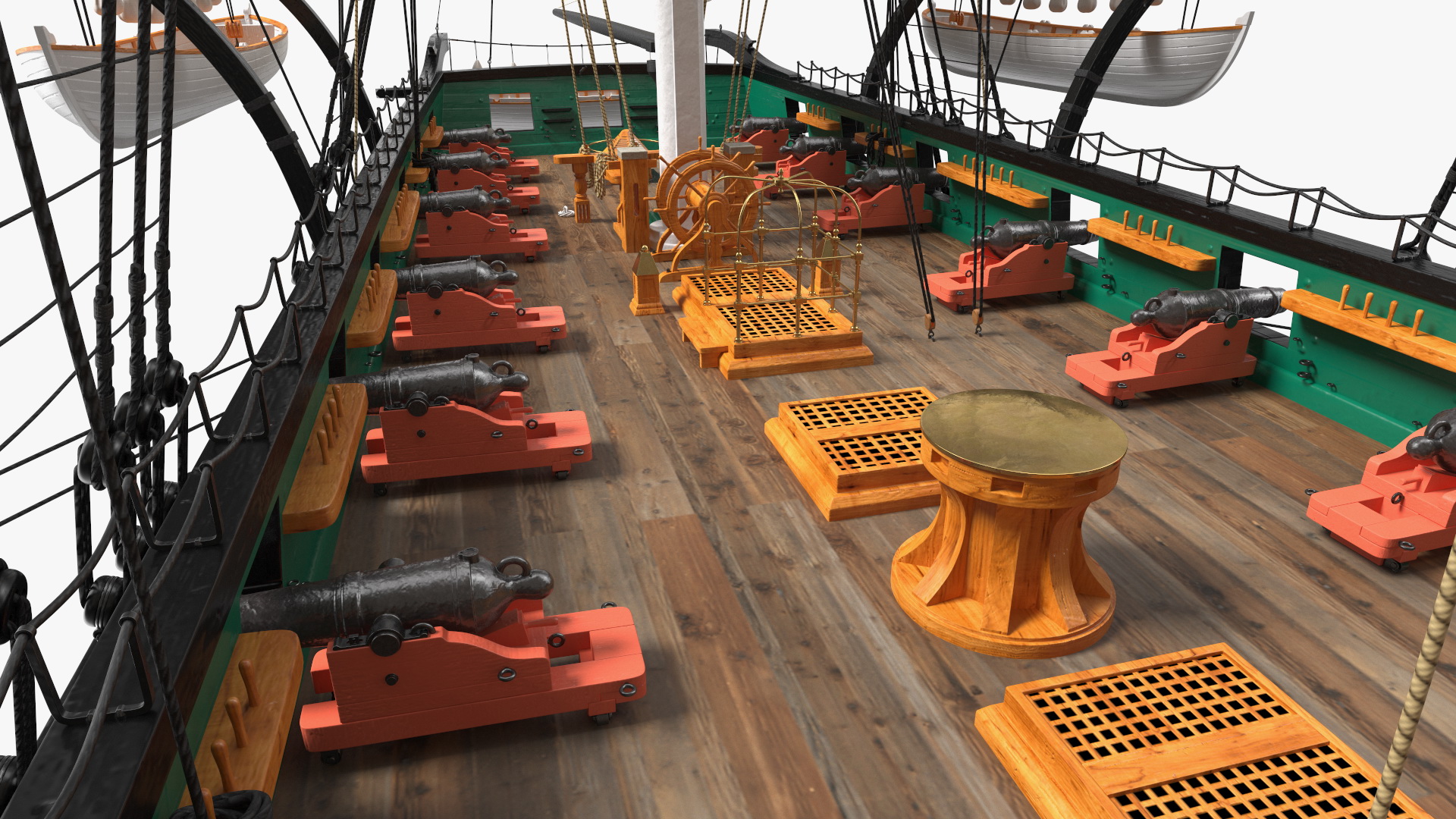 3D USS Constitution Heavy Frigate Raised Sails model