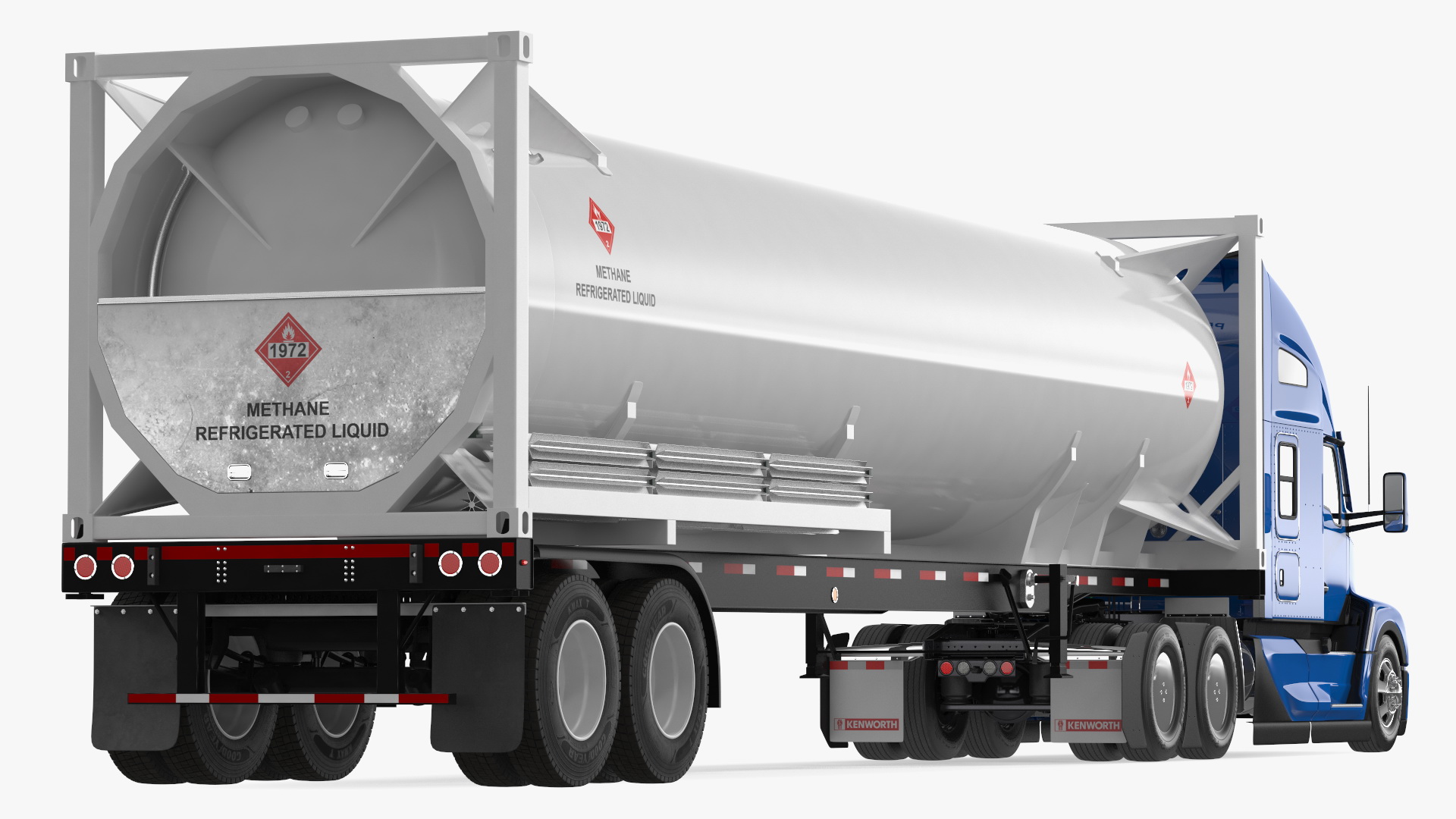 3D Kenworth T680 Truck with Liquid Natural Gas Trailer