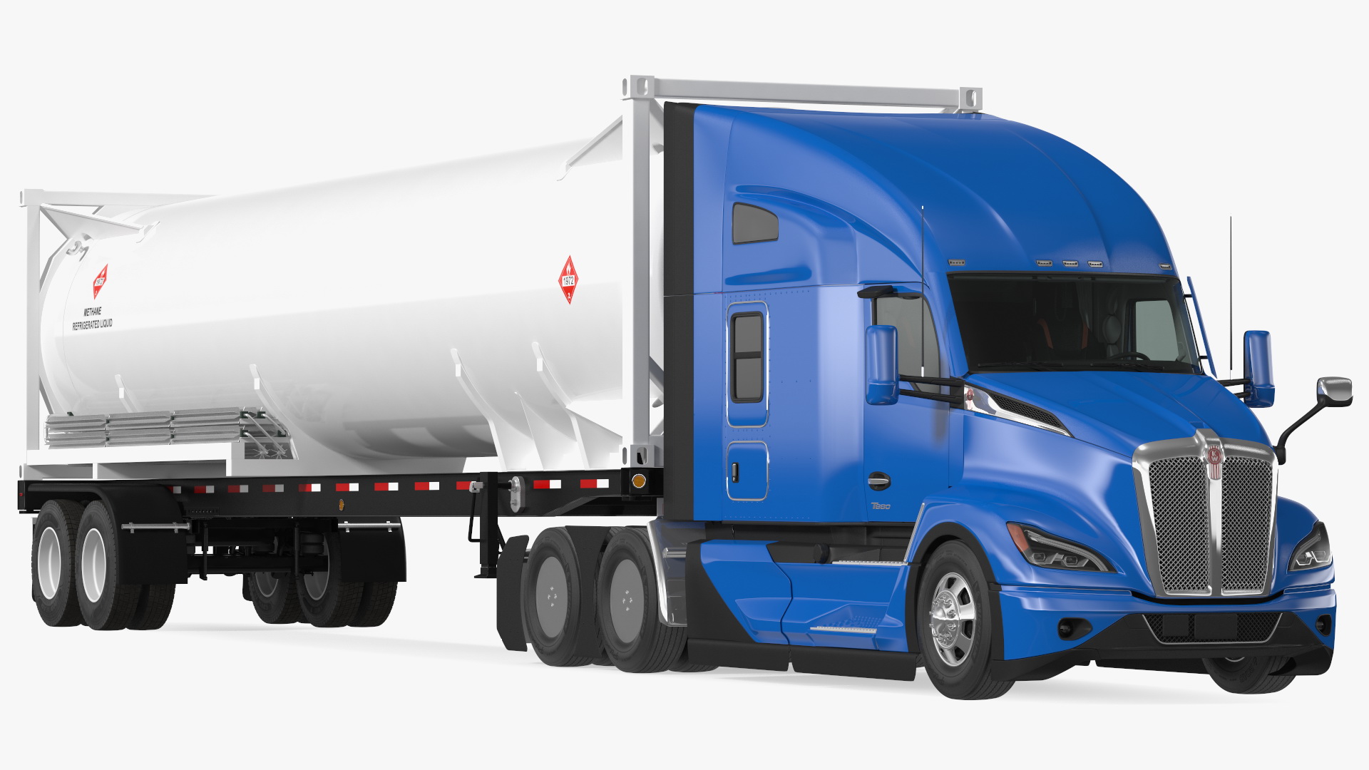 3D Kenworth T680 Truck with Liquid Natural Gas Trailer