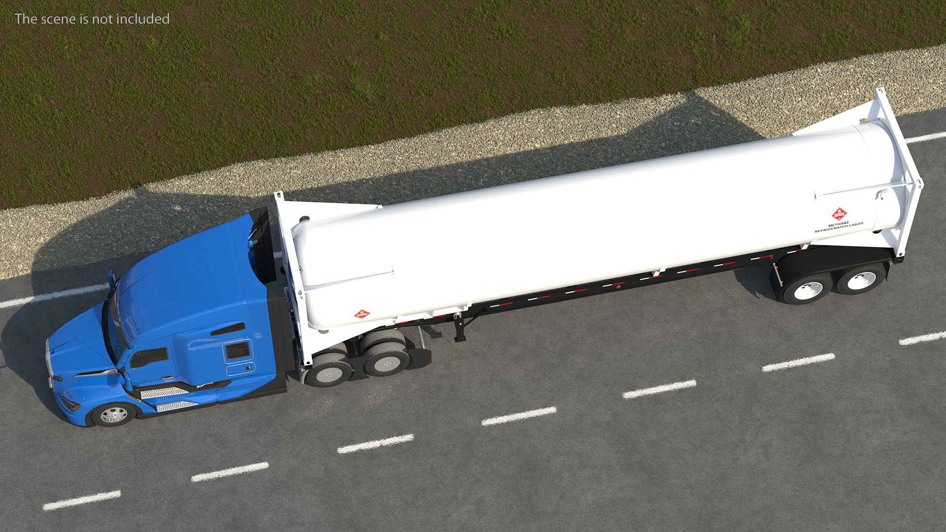 3D Kenworth T680 Truck with Liquid Natural Gas Trailer