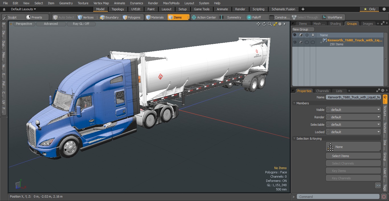 3D Kenworth T680 Truck with Liquid Natural Gas Trailer