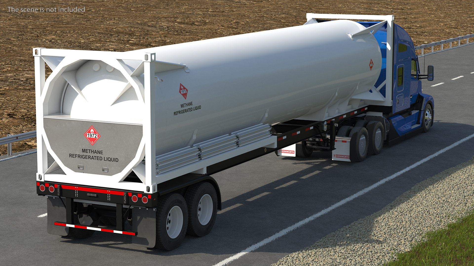 3D Kenworth T680 Truck with Liquid Natural Gas Trailer