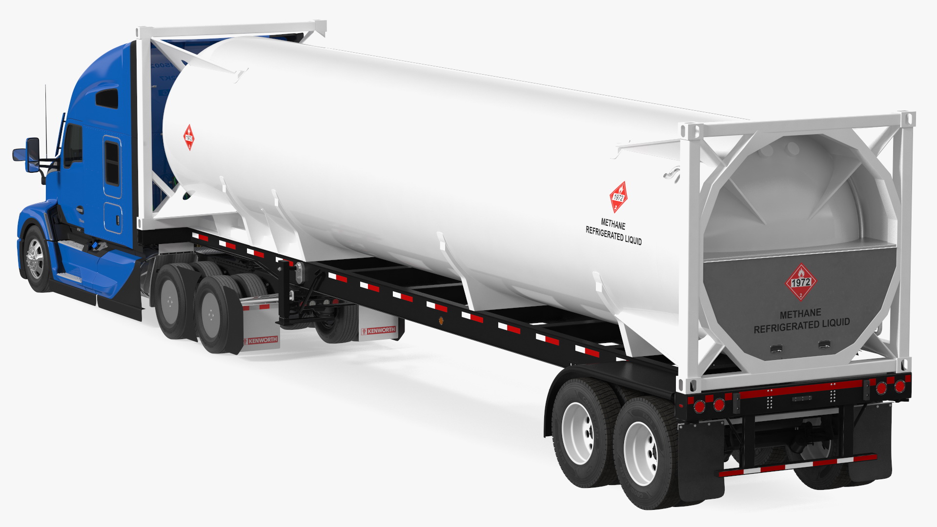 3D Kenworth T680 Truck with Liquid Natural Gas Trailer