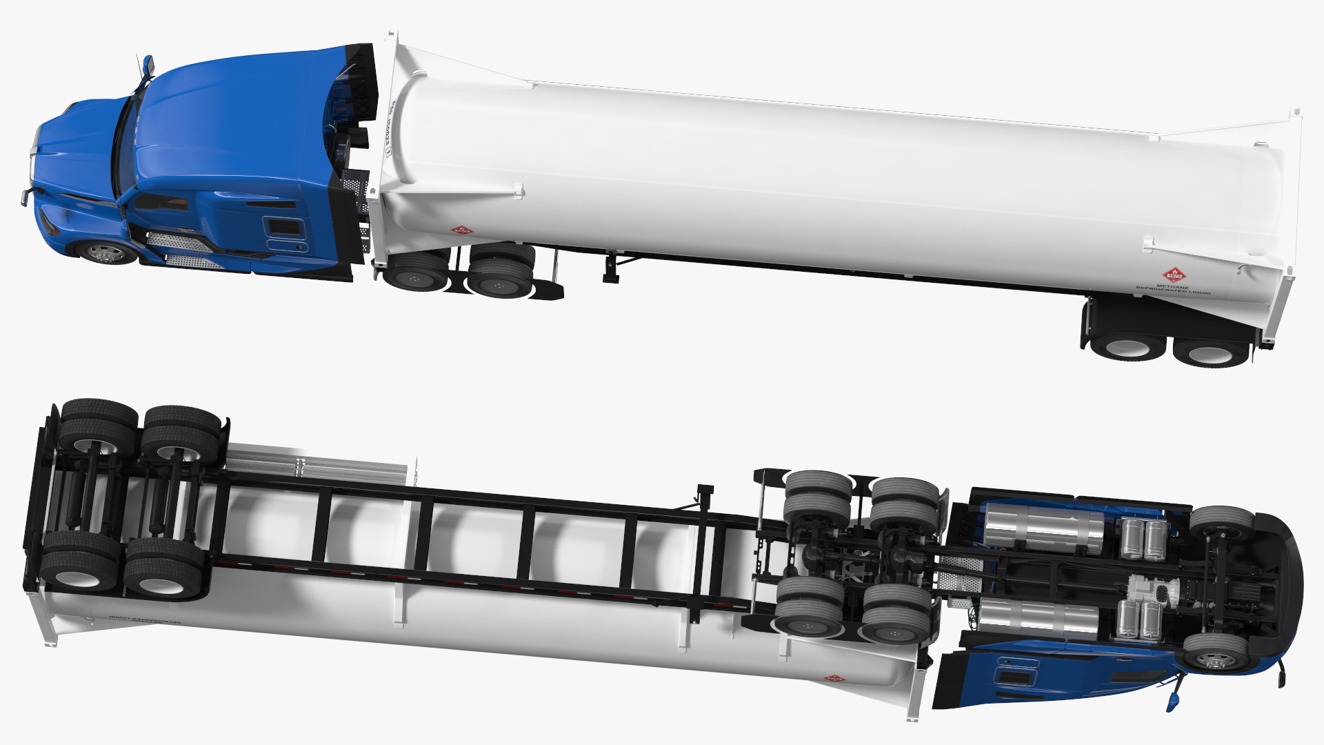 3D Kenworth T680 Truck with Liquid Natural Gas Trailer