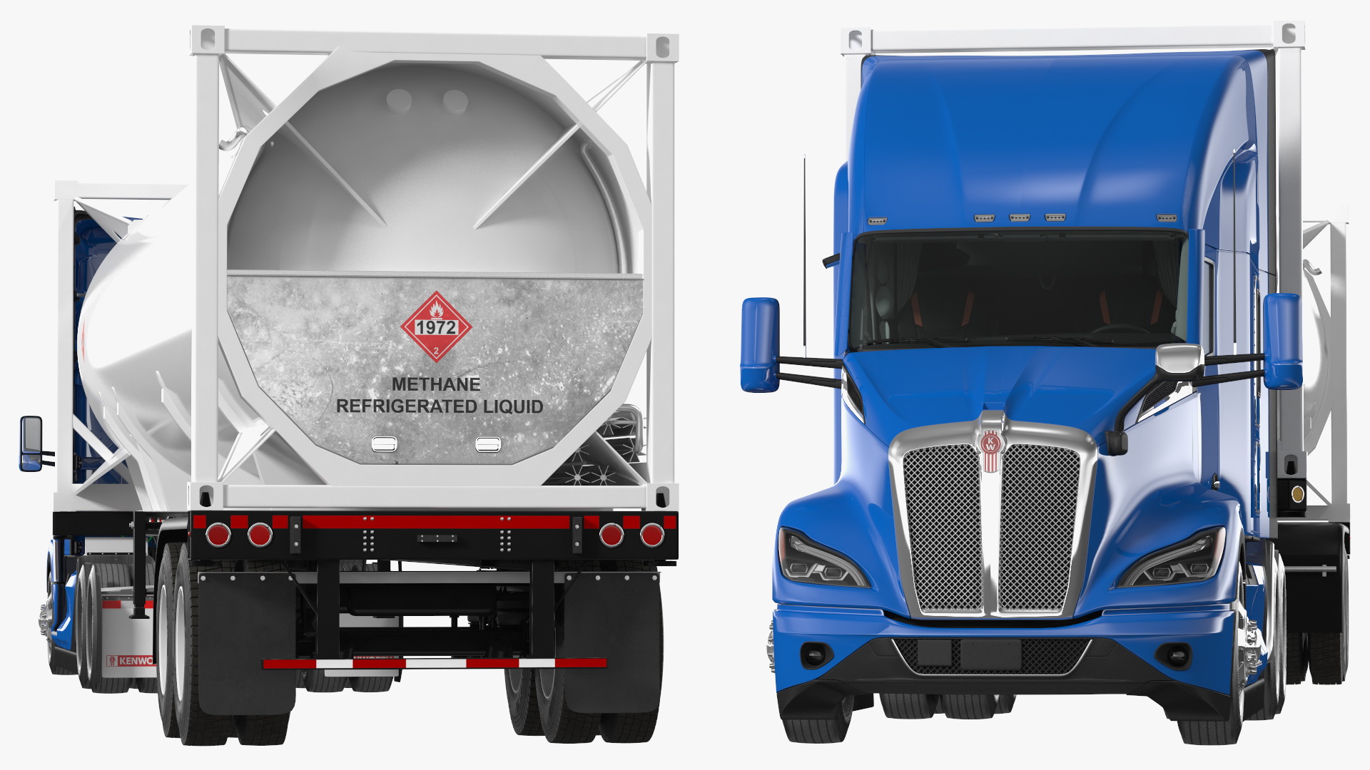 3D Kenworth T680 Truck with Liquid Natural Gas Trailer