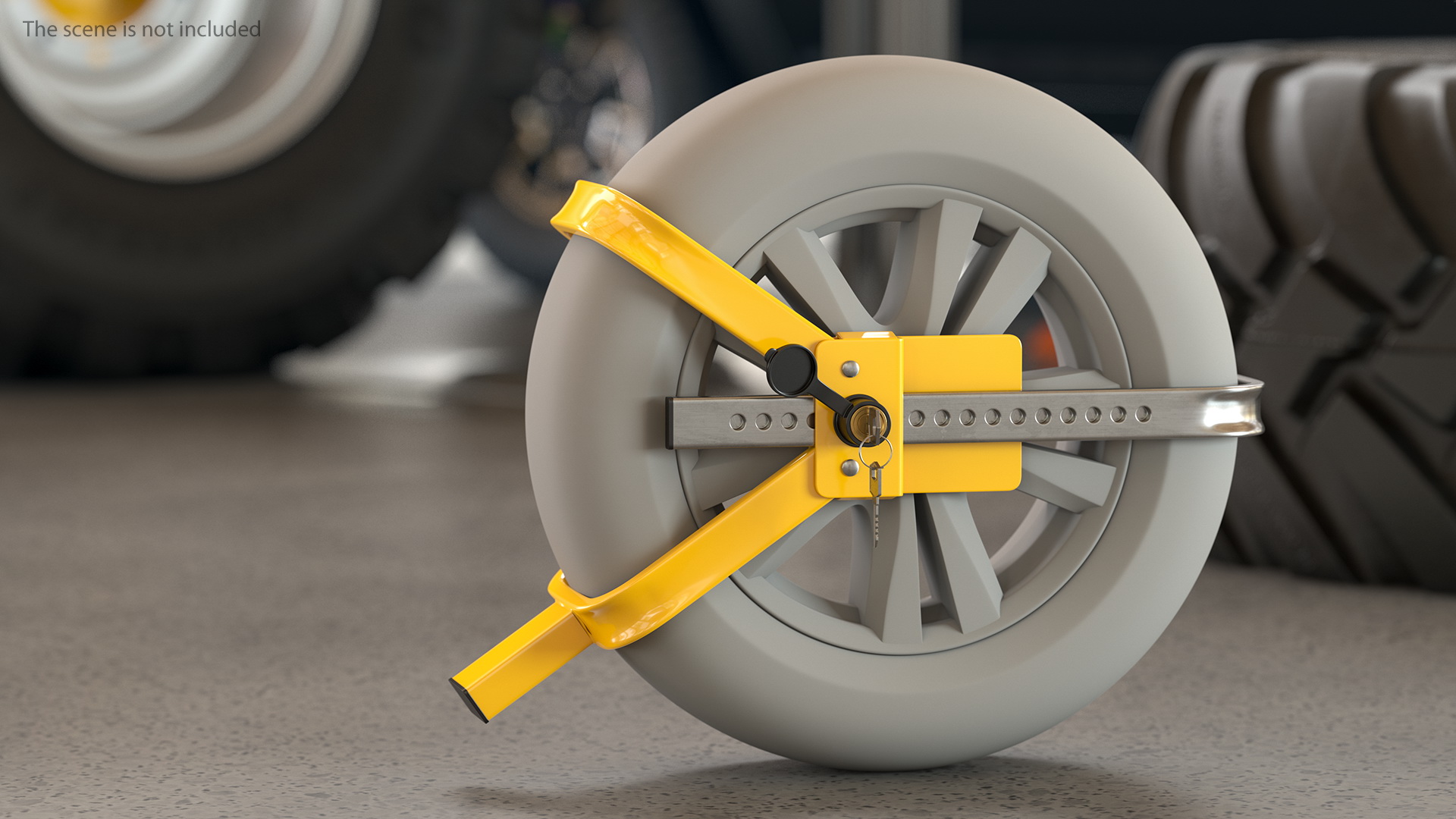 Anti Theft Wheel Lock Clamp with Keys 3D