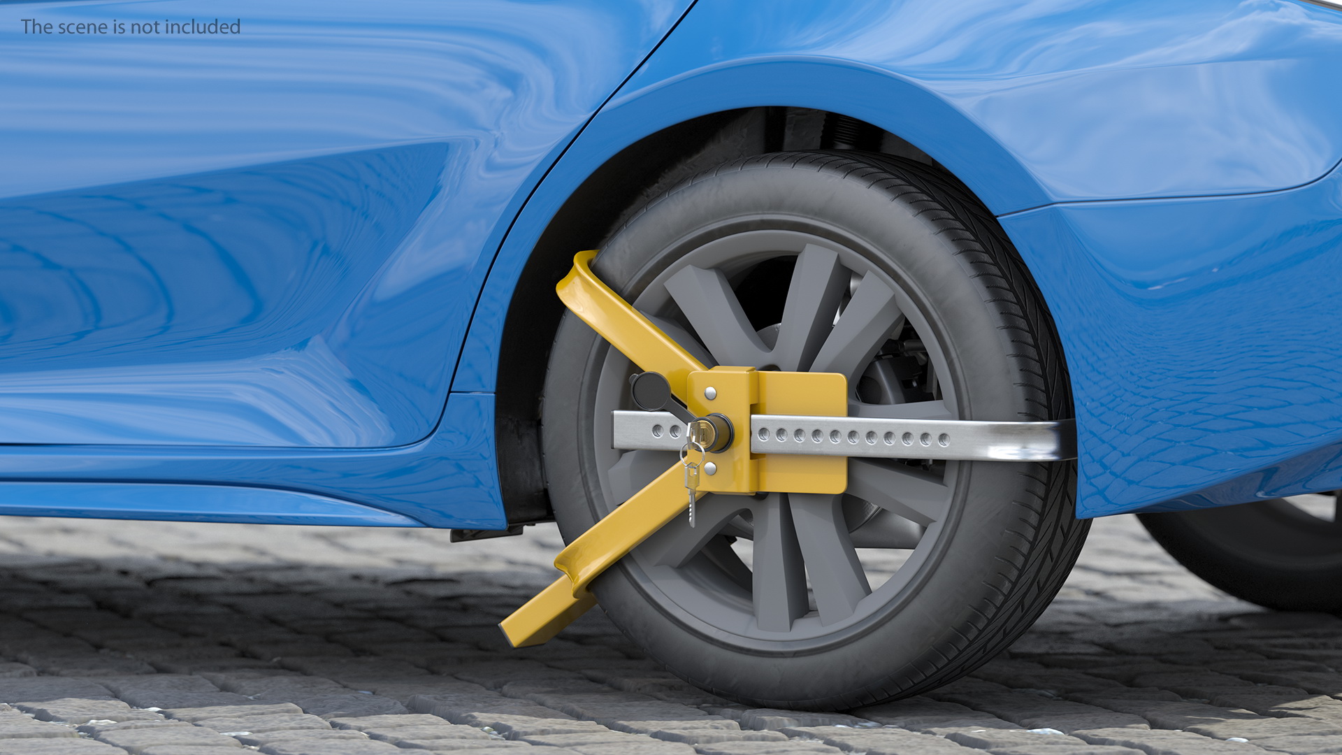 Anti Theft Wheel Lock Clamp with Keys 3D
