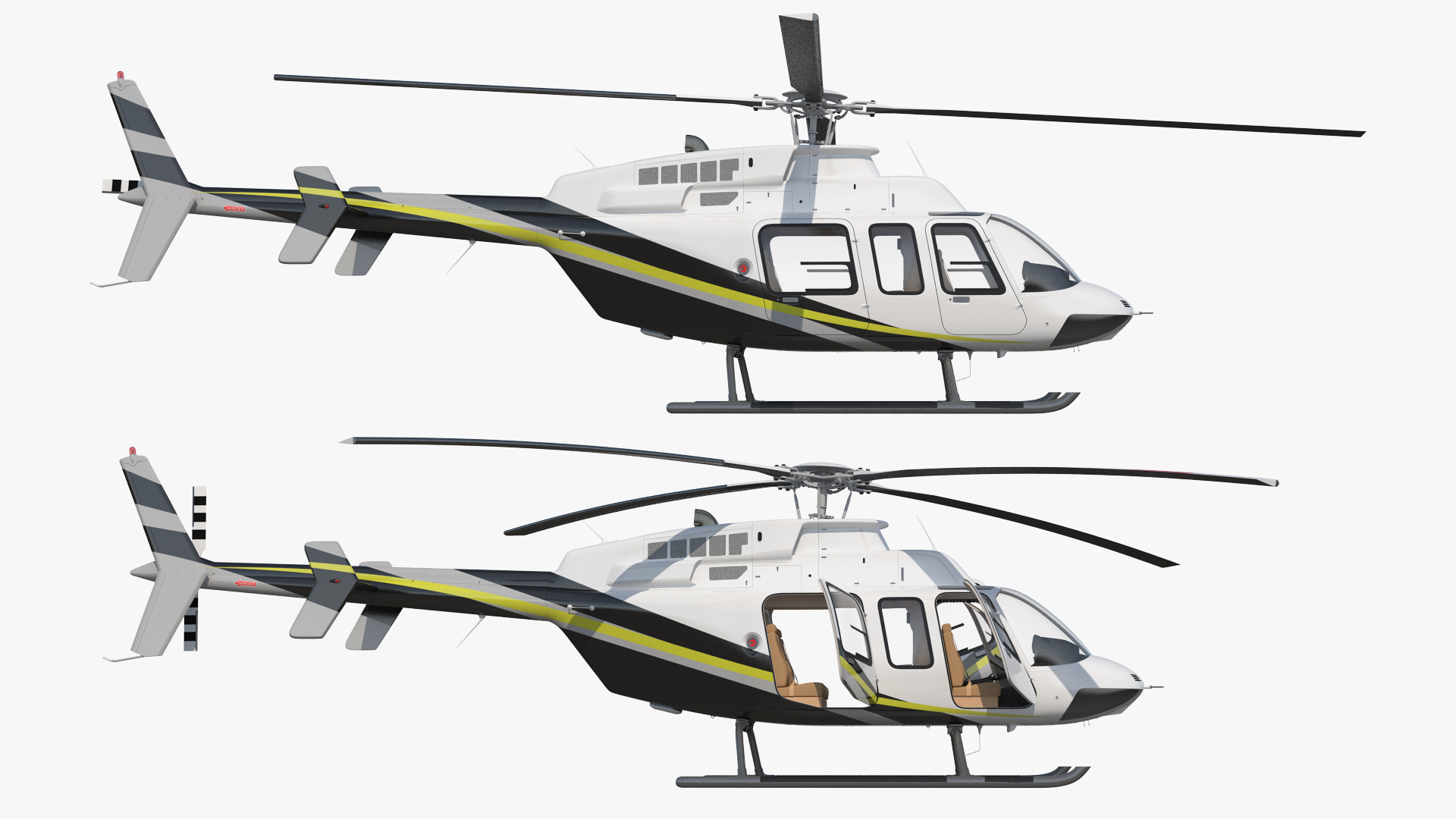 Civilian Passenger Helicopter Generic Rigged 3D model