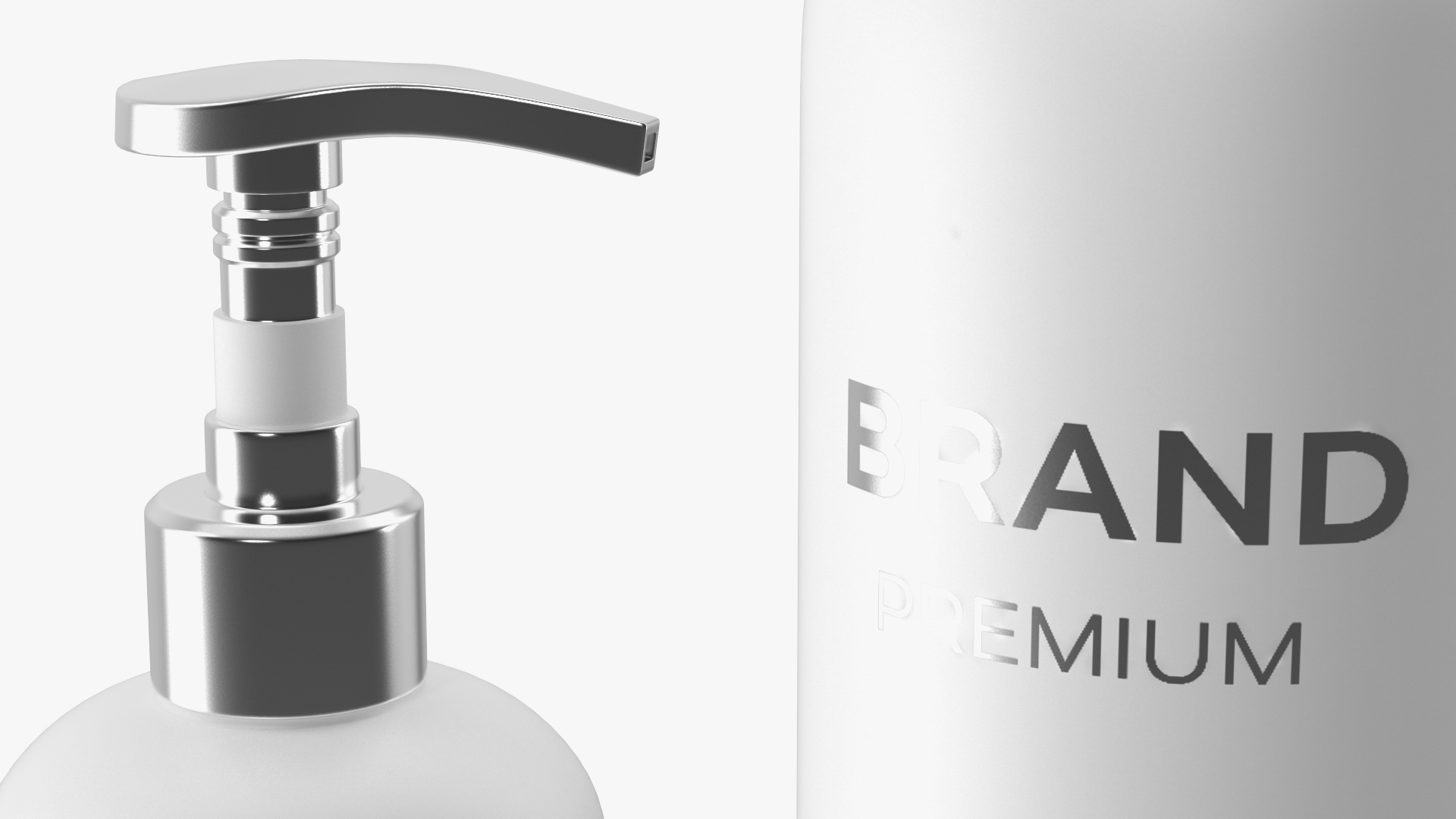 3D White Cosmetic Pump Bottle
