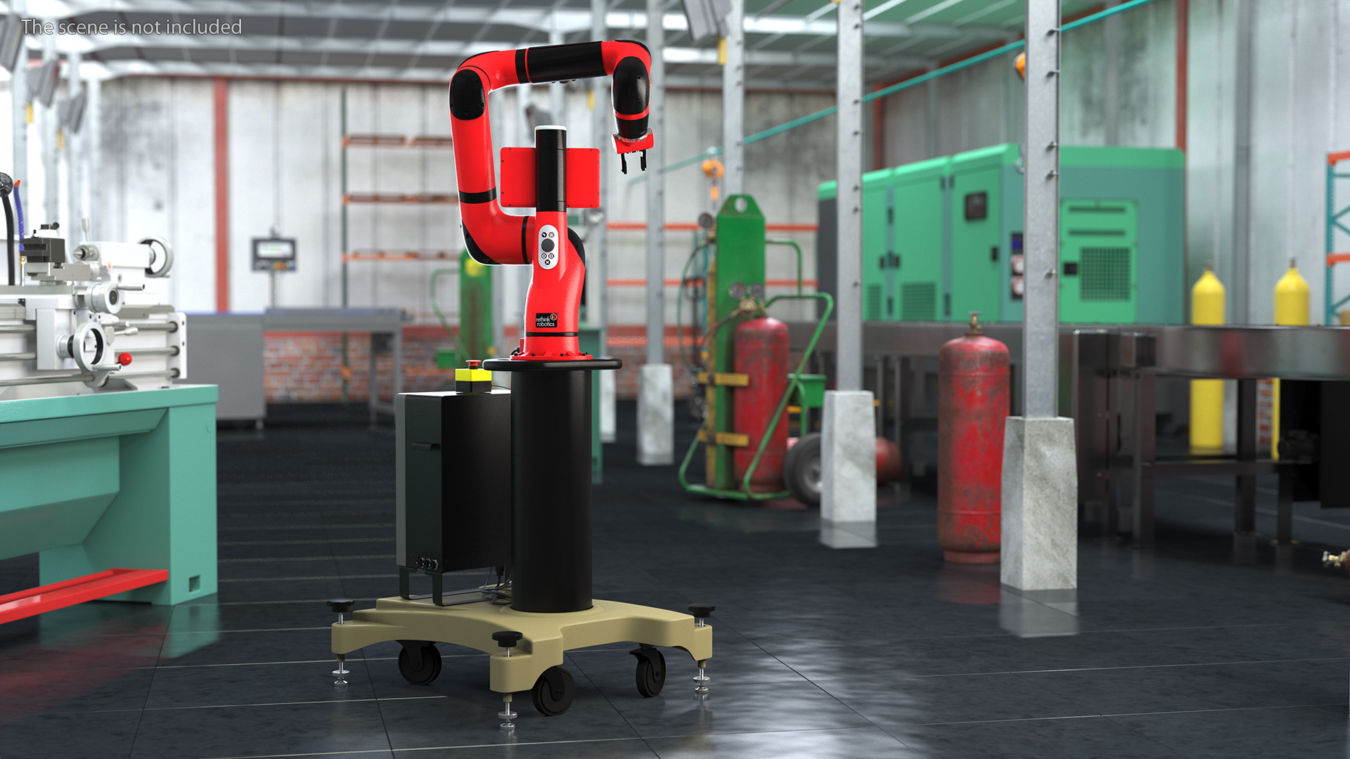 3D Sawyer Black Edition Collaborative Robot with Pedestal Rigged