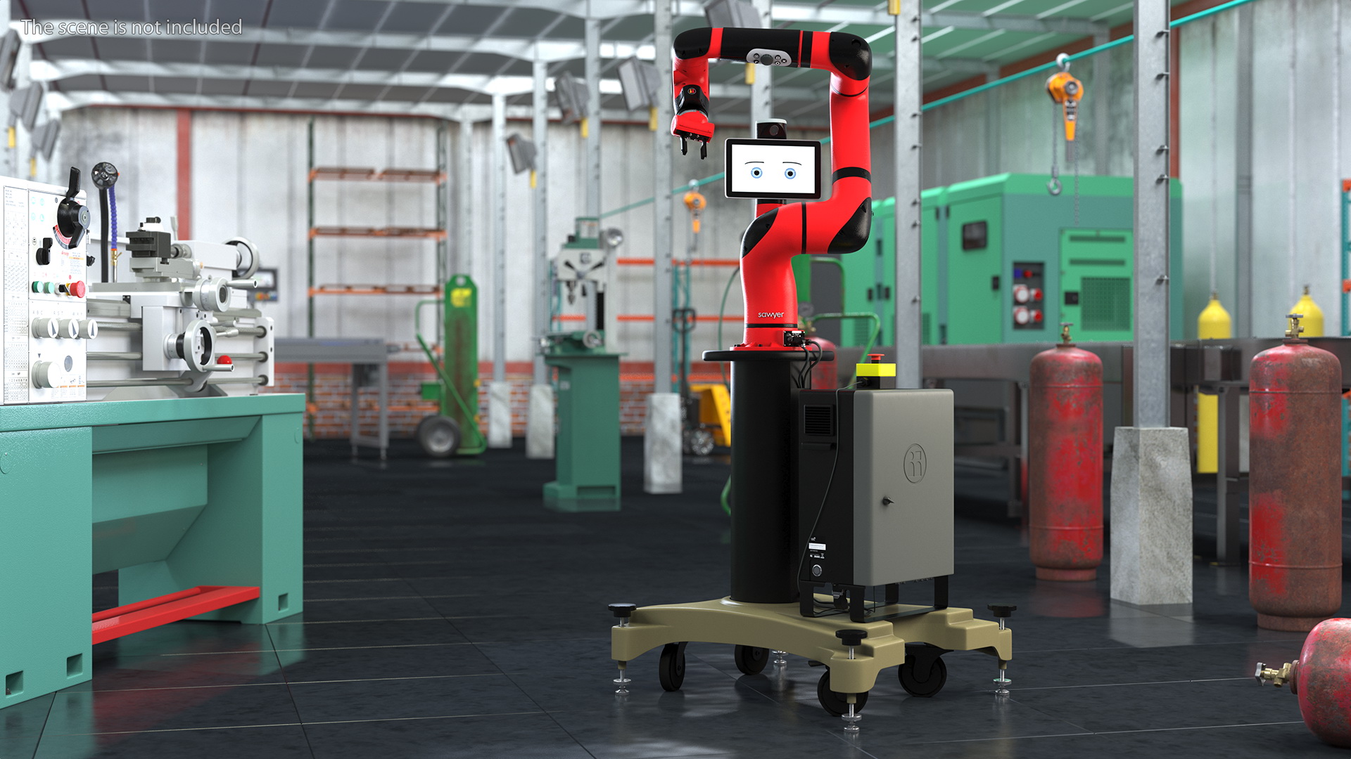 3D Sawyer Black Edition Collaborative Robot with Pedestal Rigged