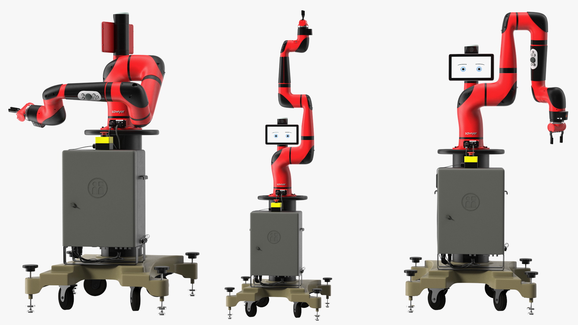 3D Sawyer Black Edition Collaborative Robot with Pedestal Rigged
