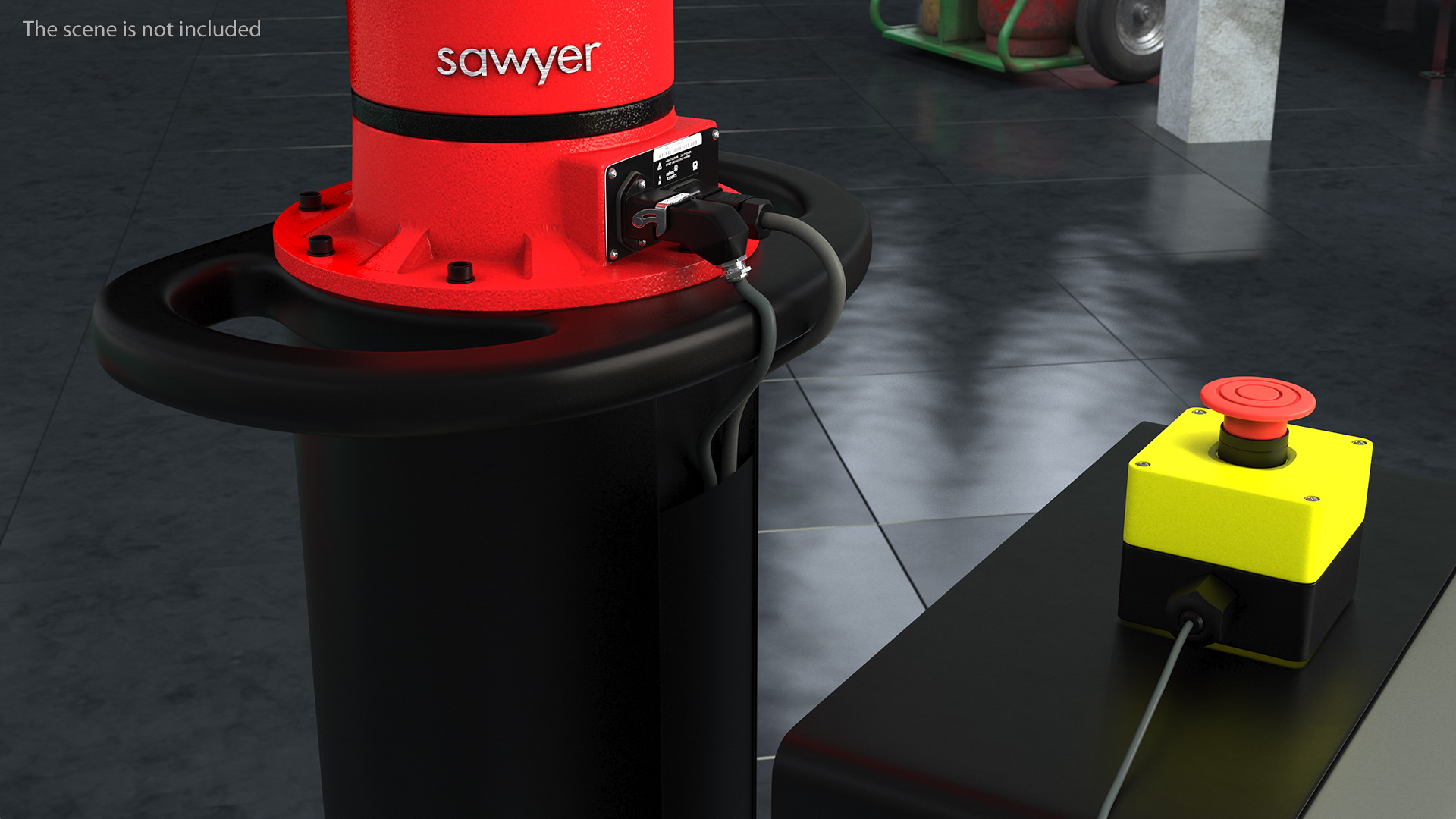 3D Sawyer Black Edition Collaborative Robot with Pedestal Rigged