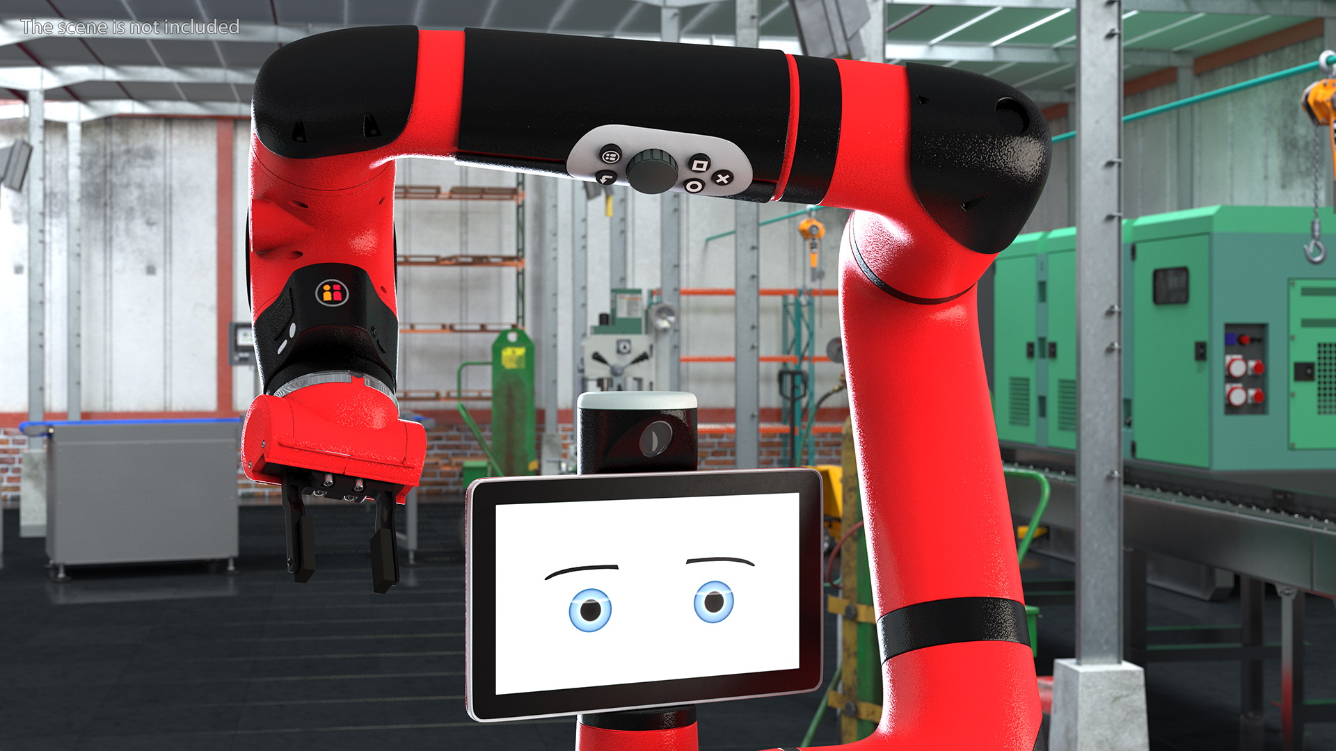 3D Sawyer Black Edition Collaborative Robot with Pedestal Rigged