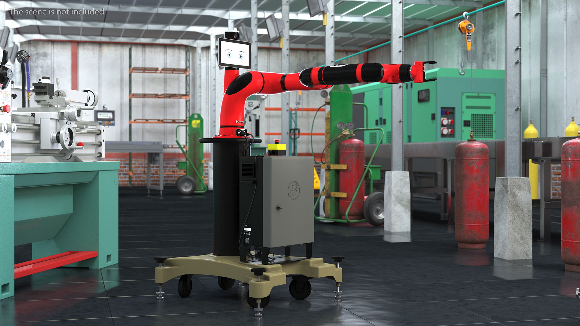 3D Sawyer Black Edition Collaborative Robot with Pedestal Rigged