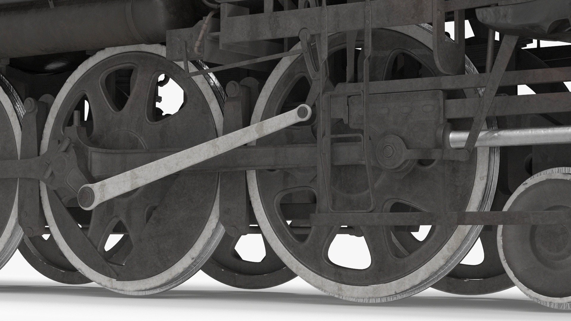 3D model Vintage Steam Locomotive ATSF 3415 Rigged for Maya