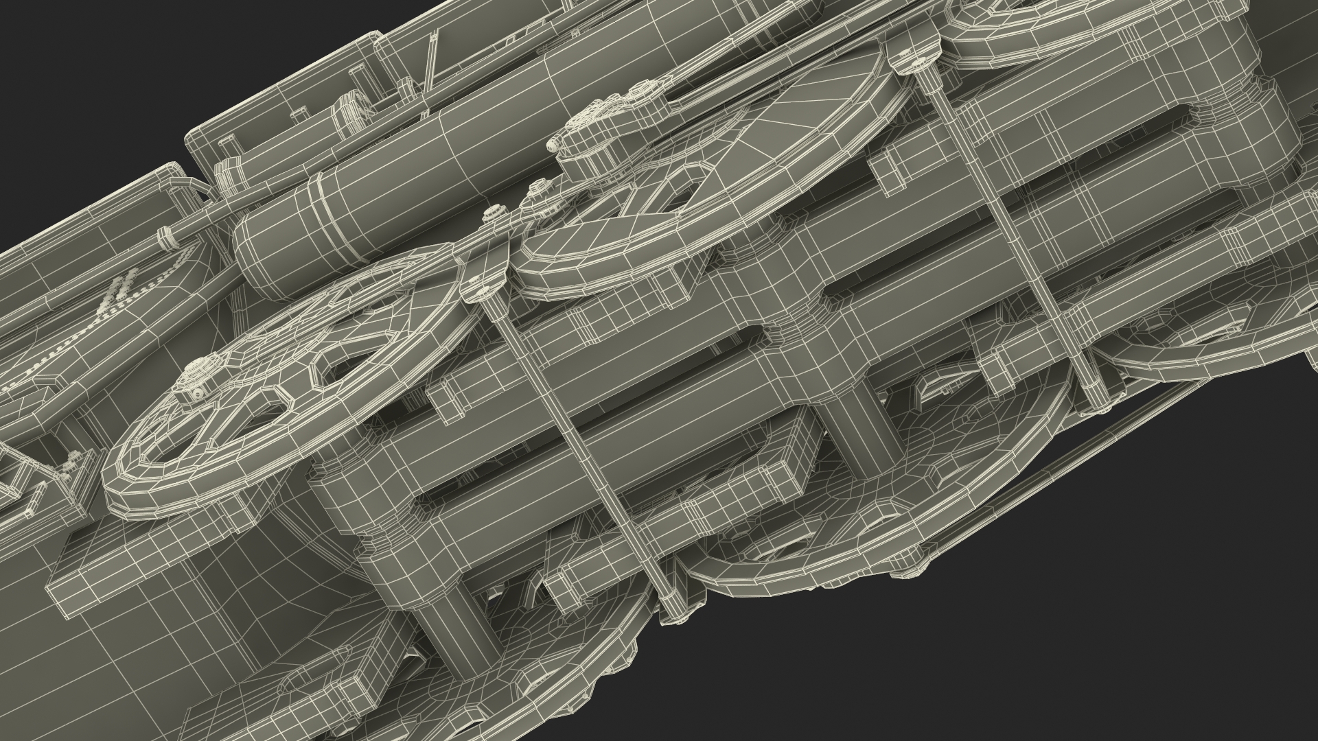 3D model Vintage Steam Locomotive ATSF 3415 Rigged for Maya
