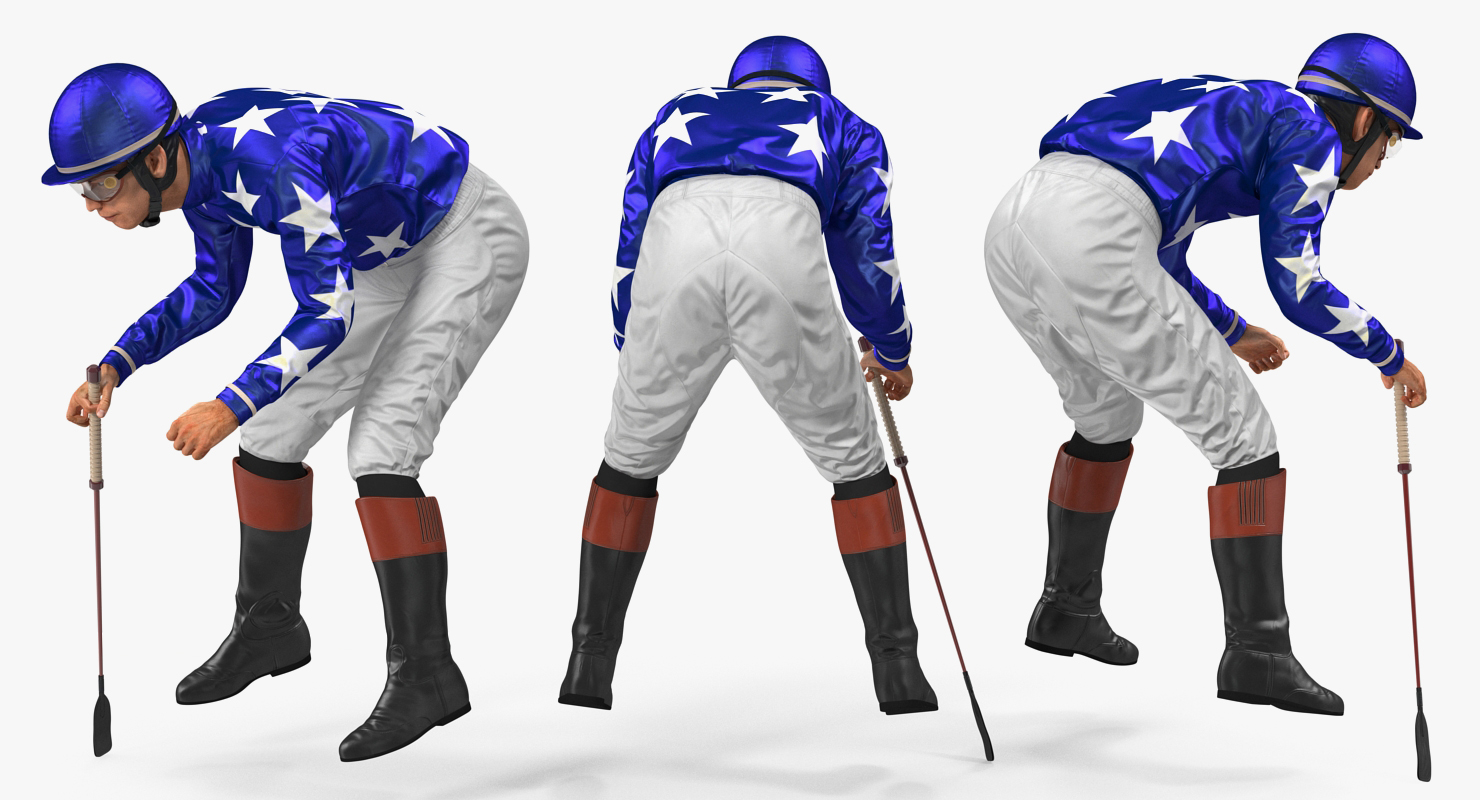 Jockey Riding Horse 3D model