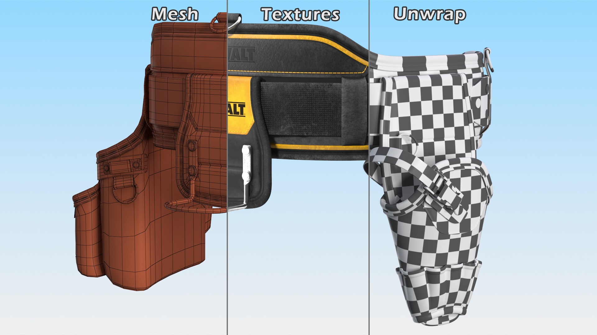DeWalt DWST1 75552 Multi Purpose Tool Belt Dusty Set 3D