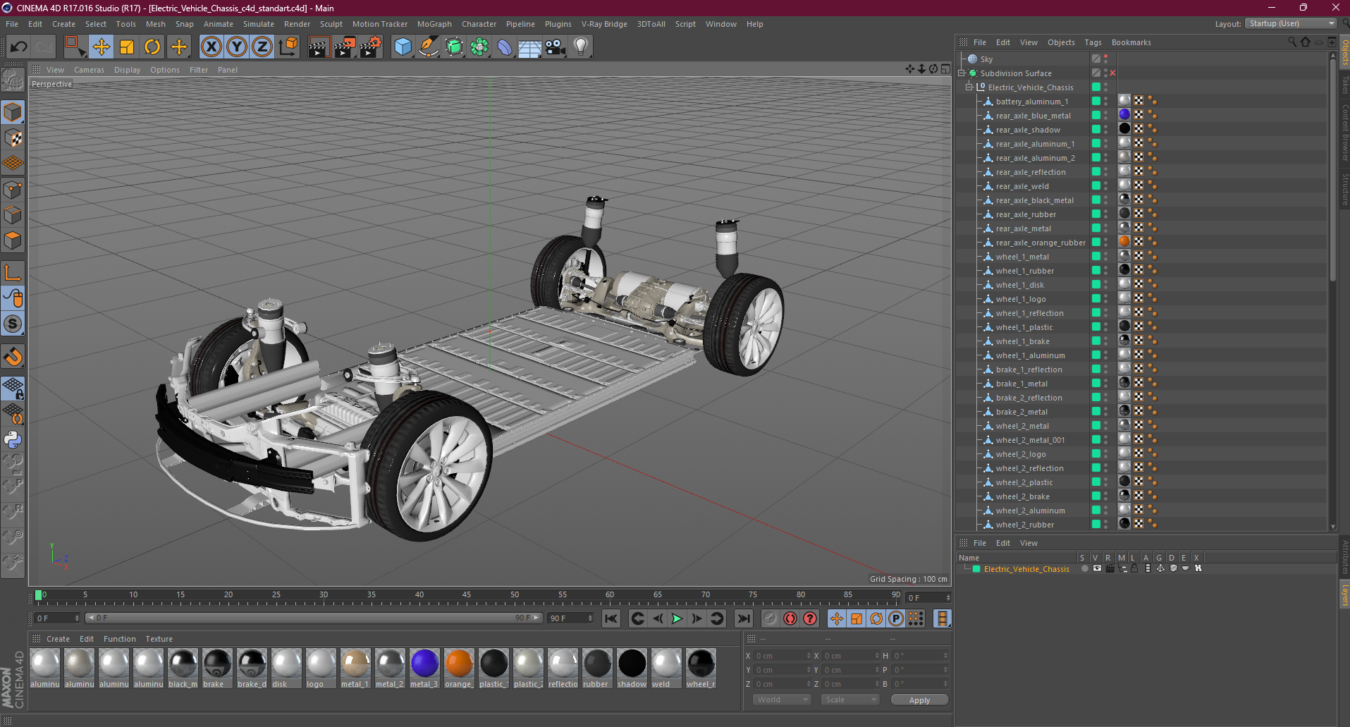 Electric Vehicle Chassis 3D model