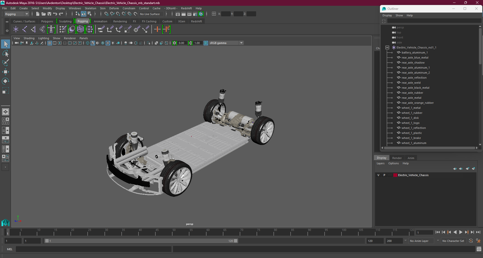 Electric Vehicle Chassis 3D model