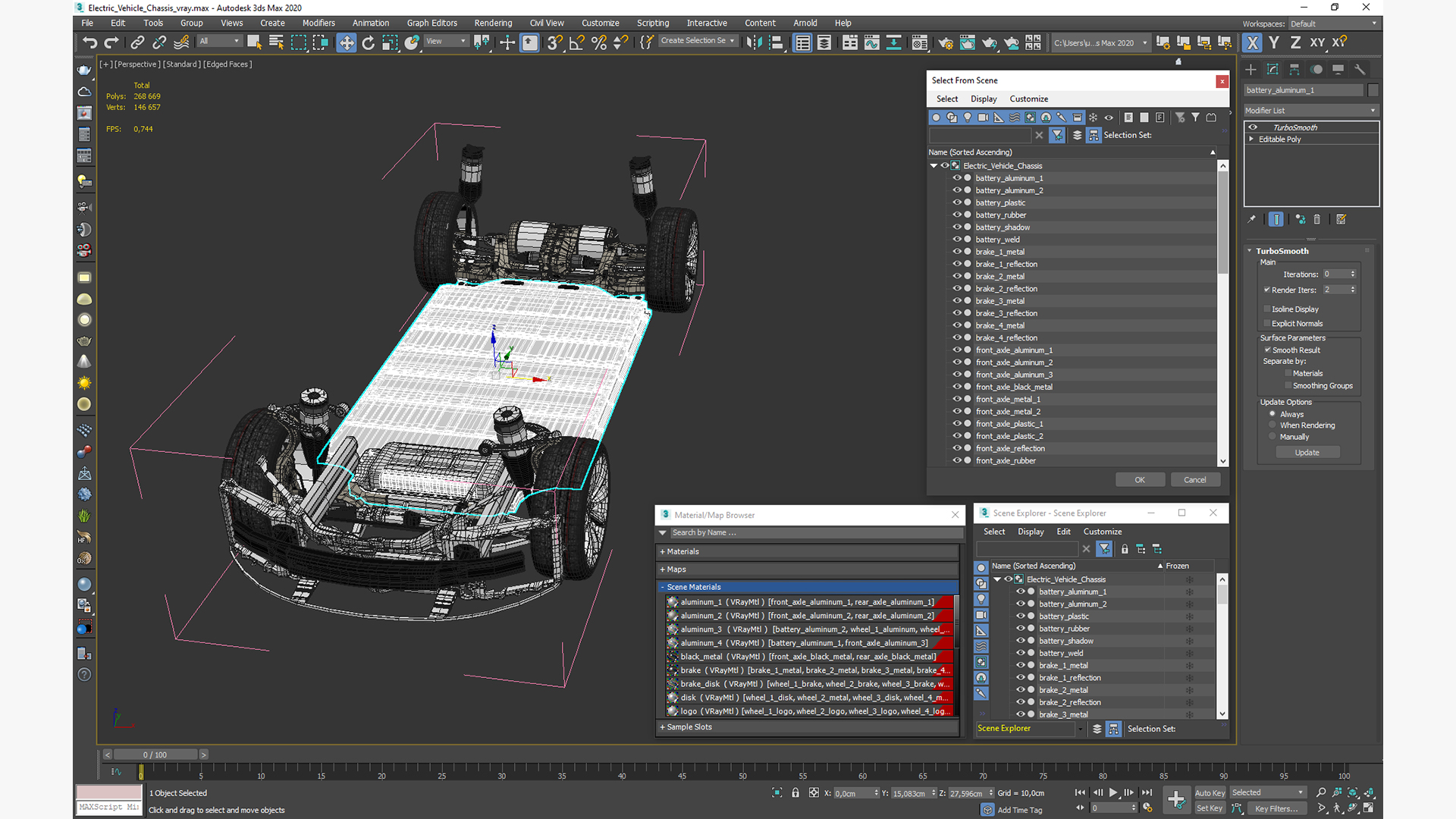 Electric Vehicle Chassis 3D model