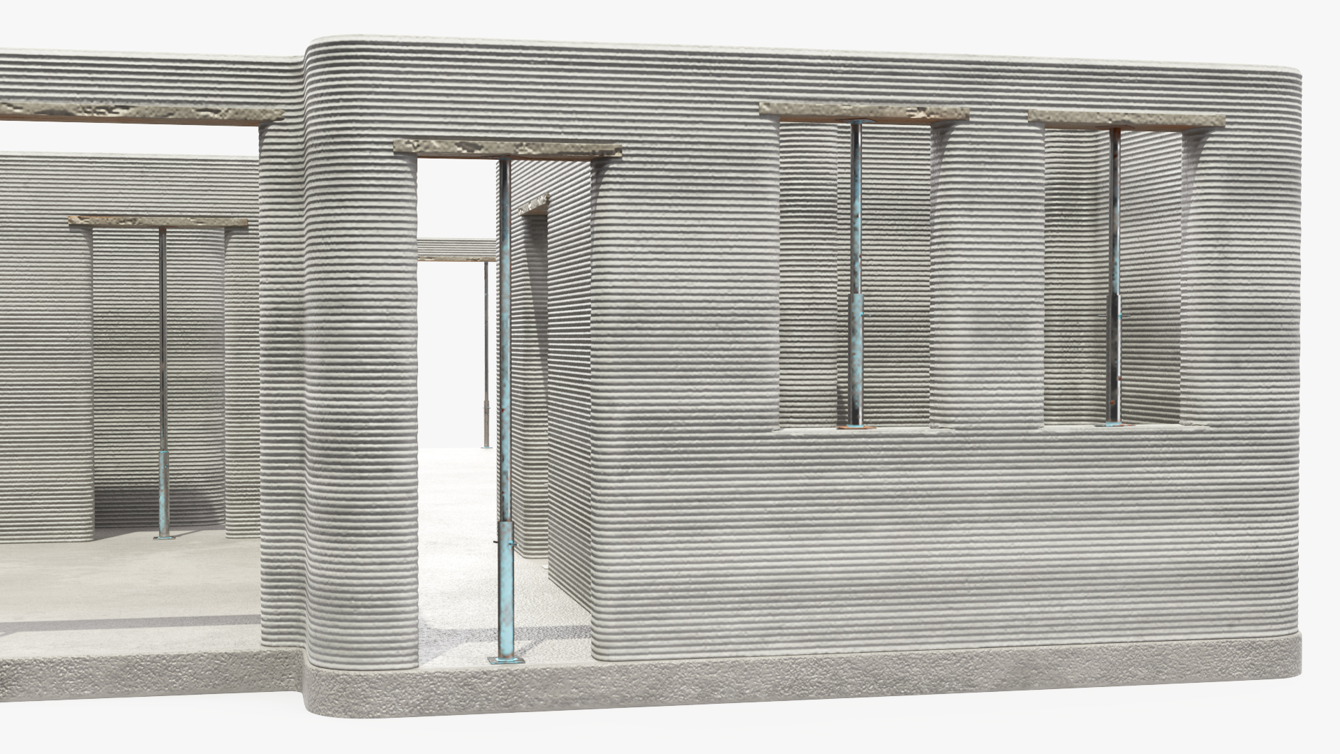 3D model 3D Printed Concrete House Structure