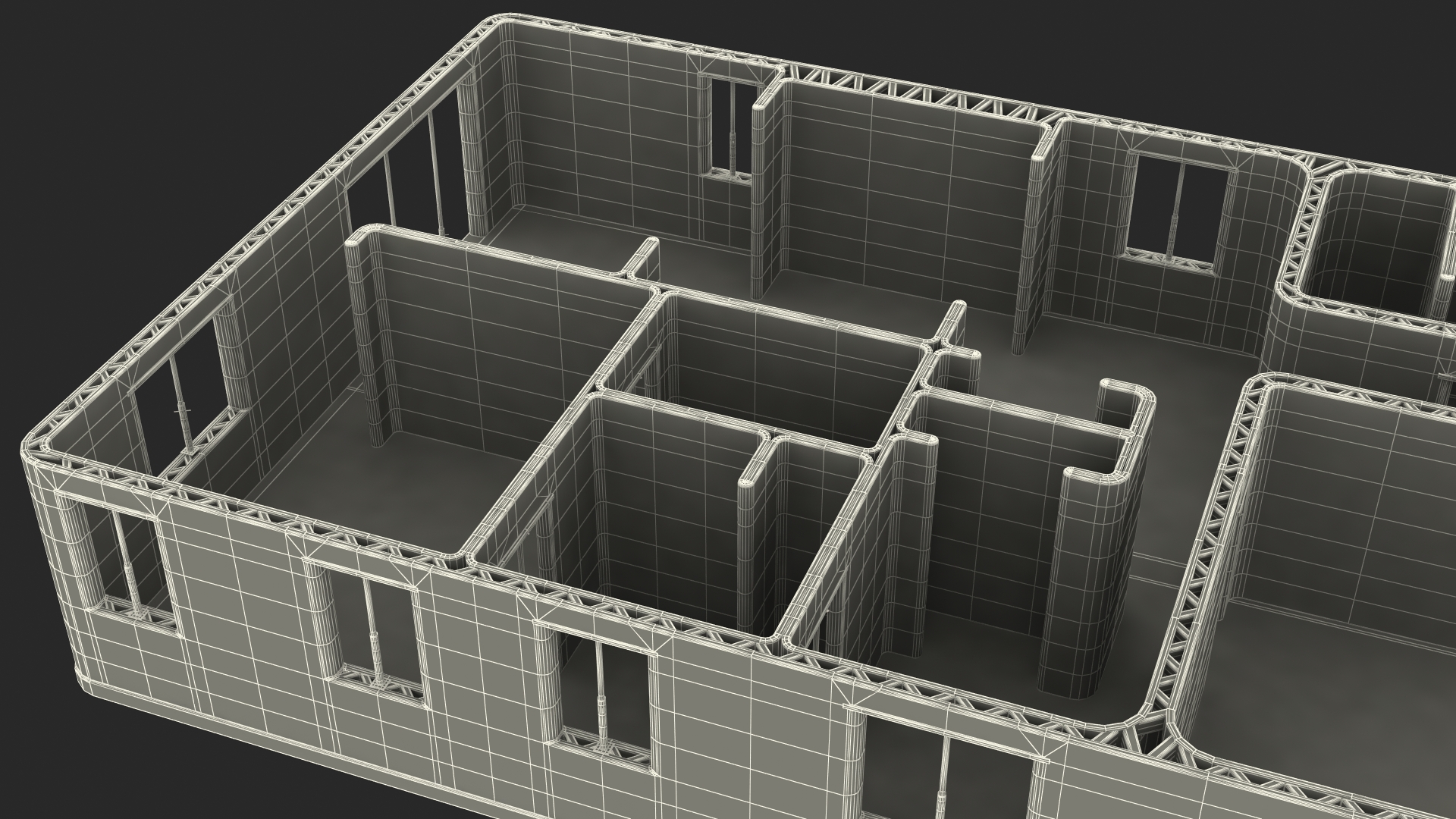 3D model 3D Printed Concrete House Structure