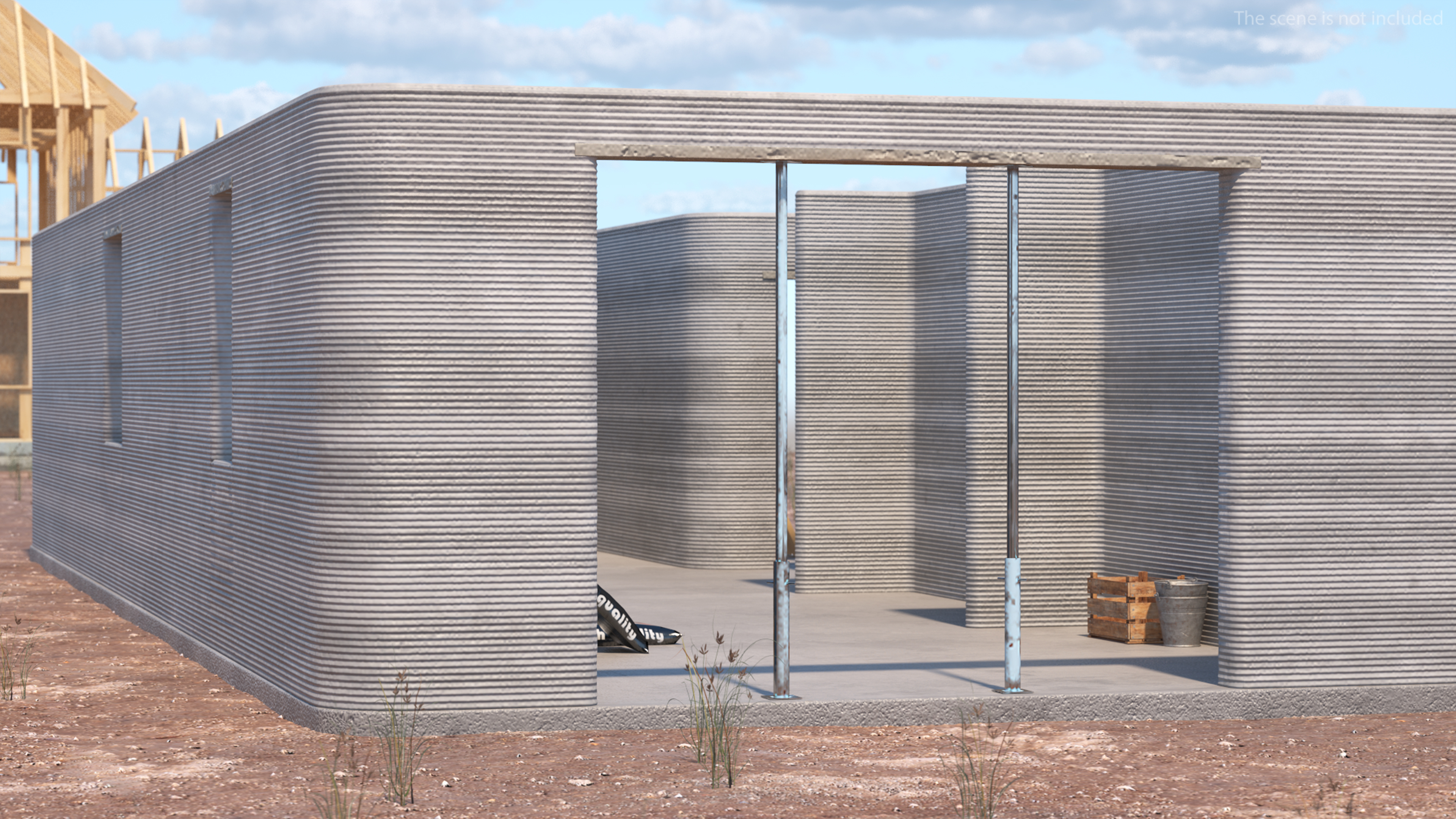 3D model 3D Printed Concrete House Structure