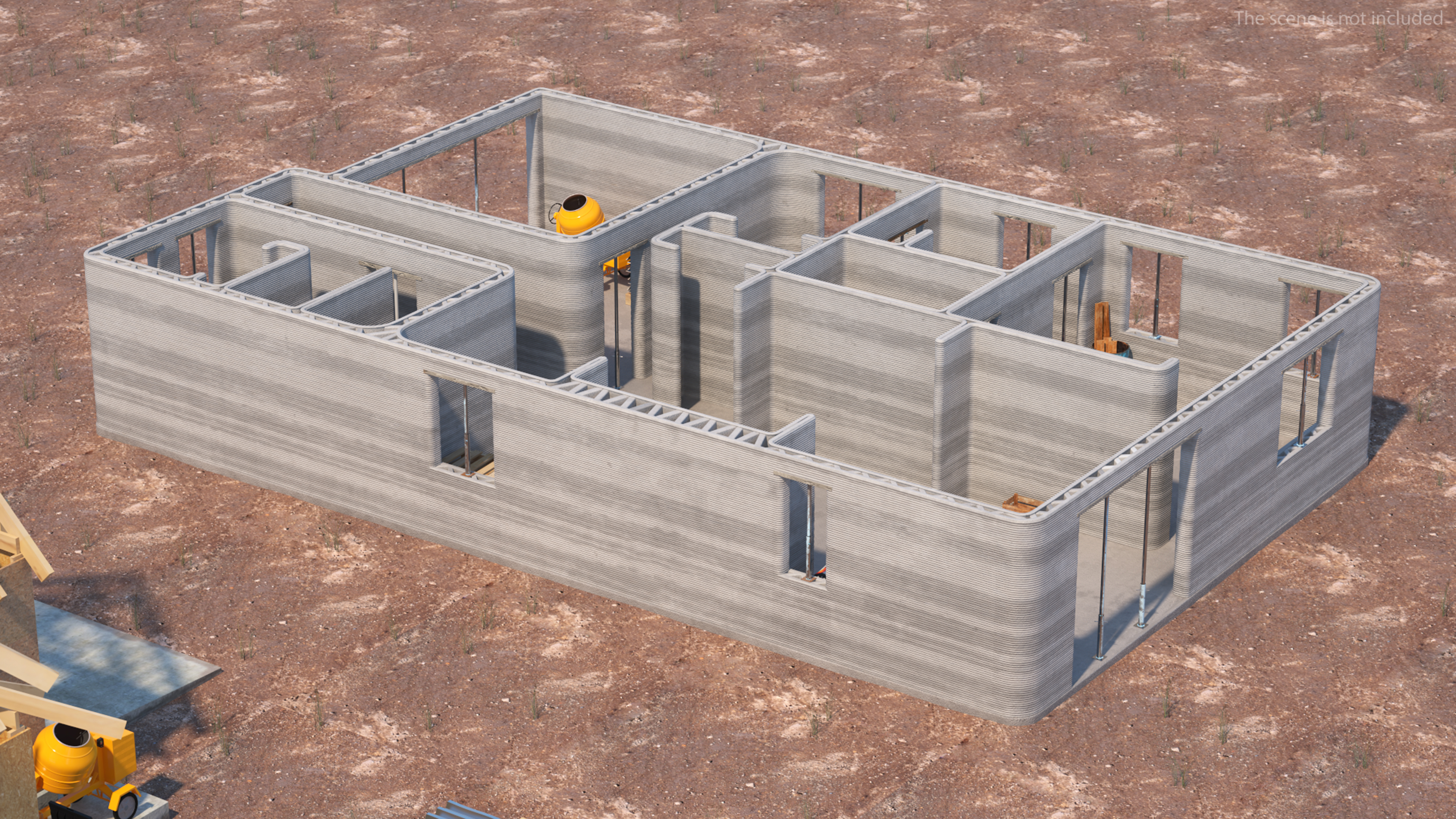 3D model 3D Printed Concrete House Structure