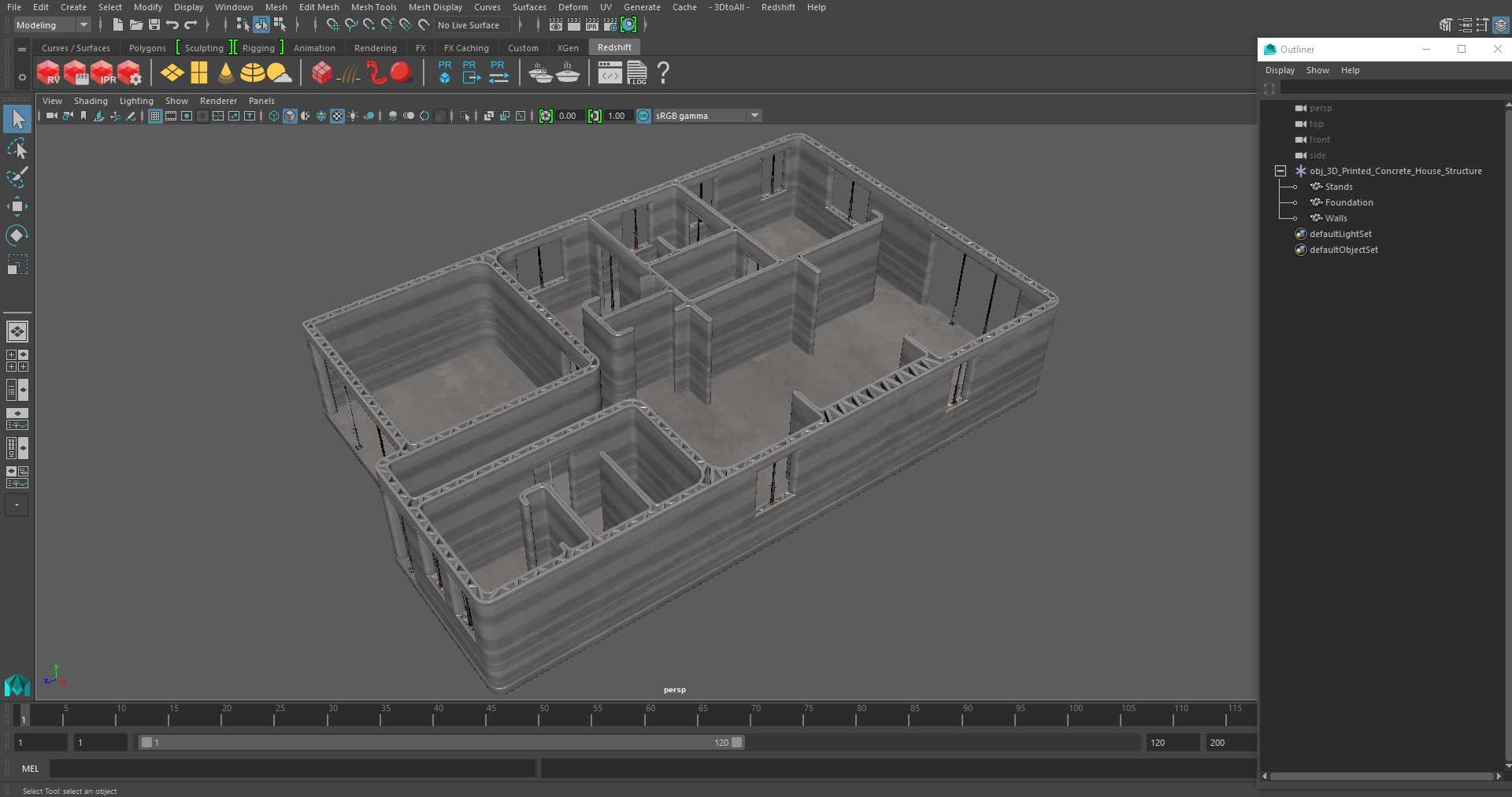 3D model 3D Printed Concrete House Structure