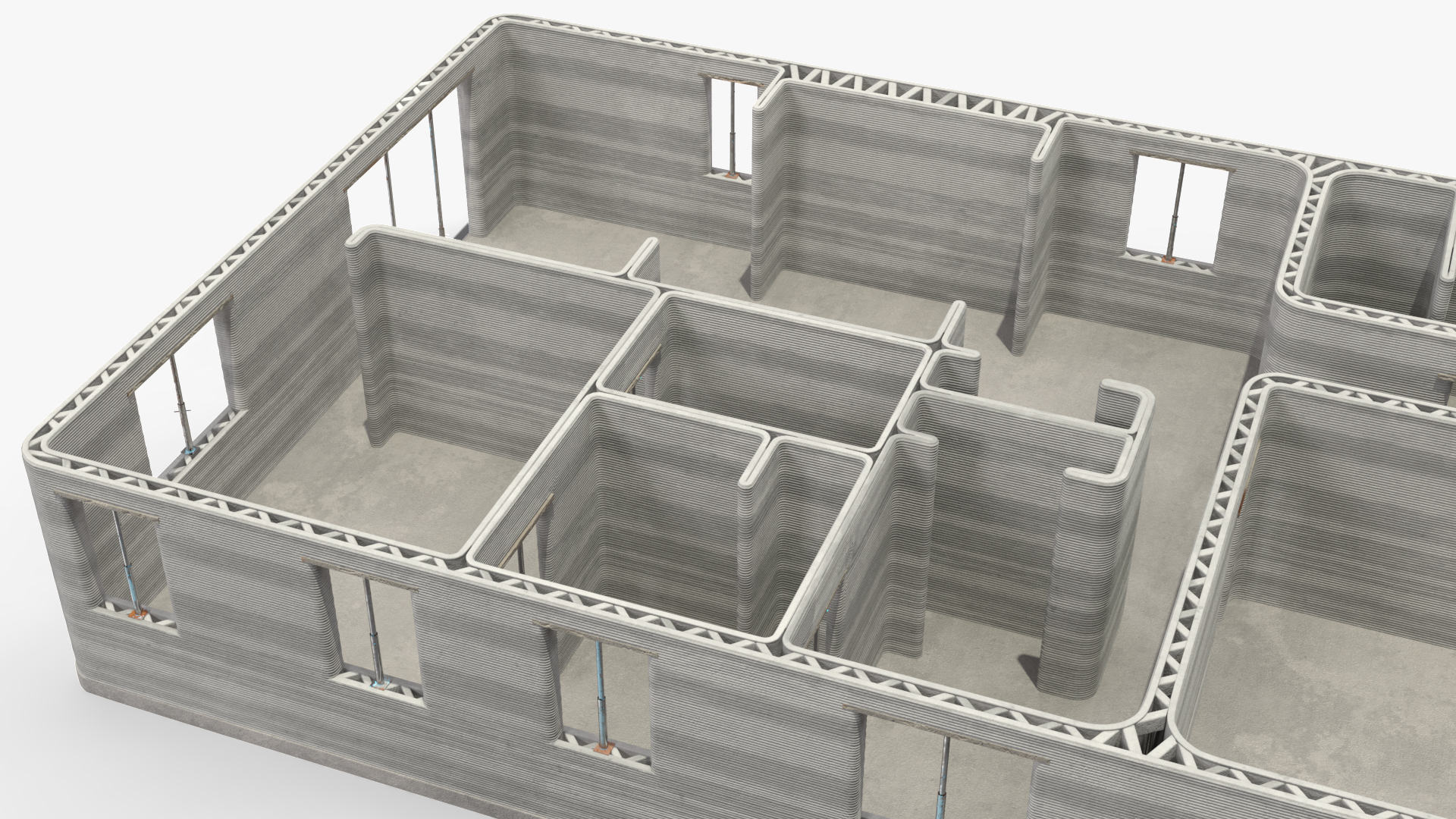 3D model 3D Printed Concrete House Structure