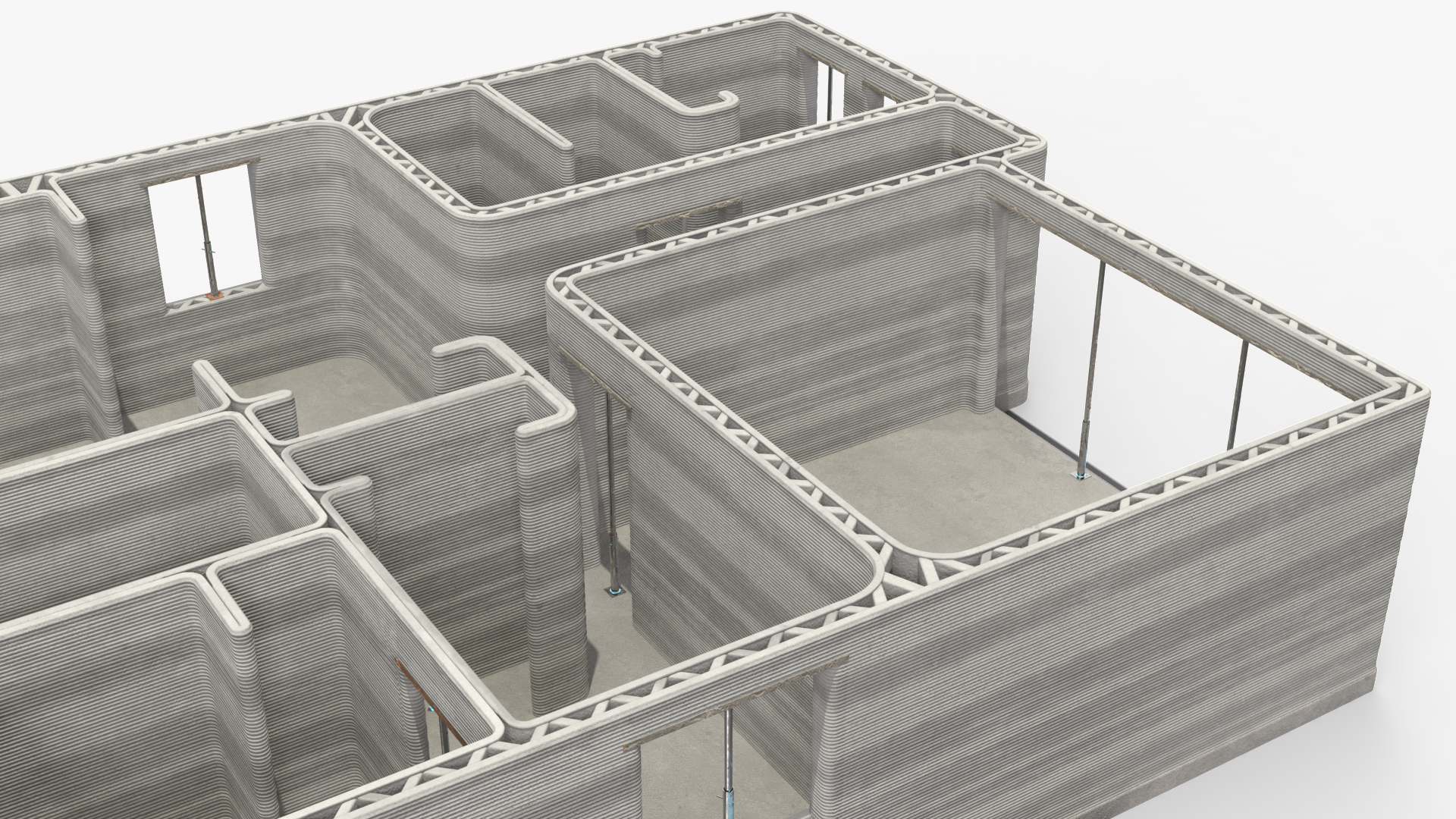 3D model 3D Printed Concrete House Structure