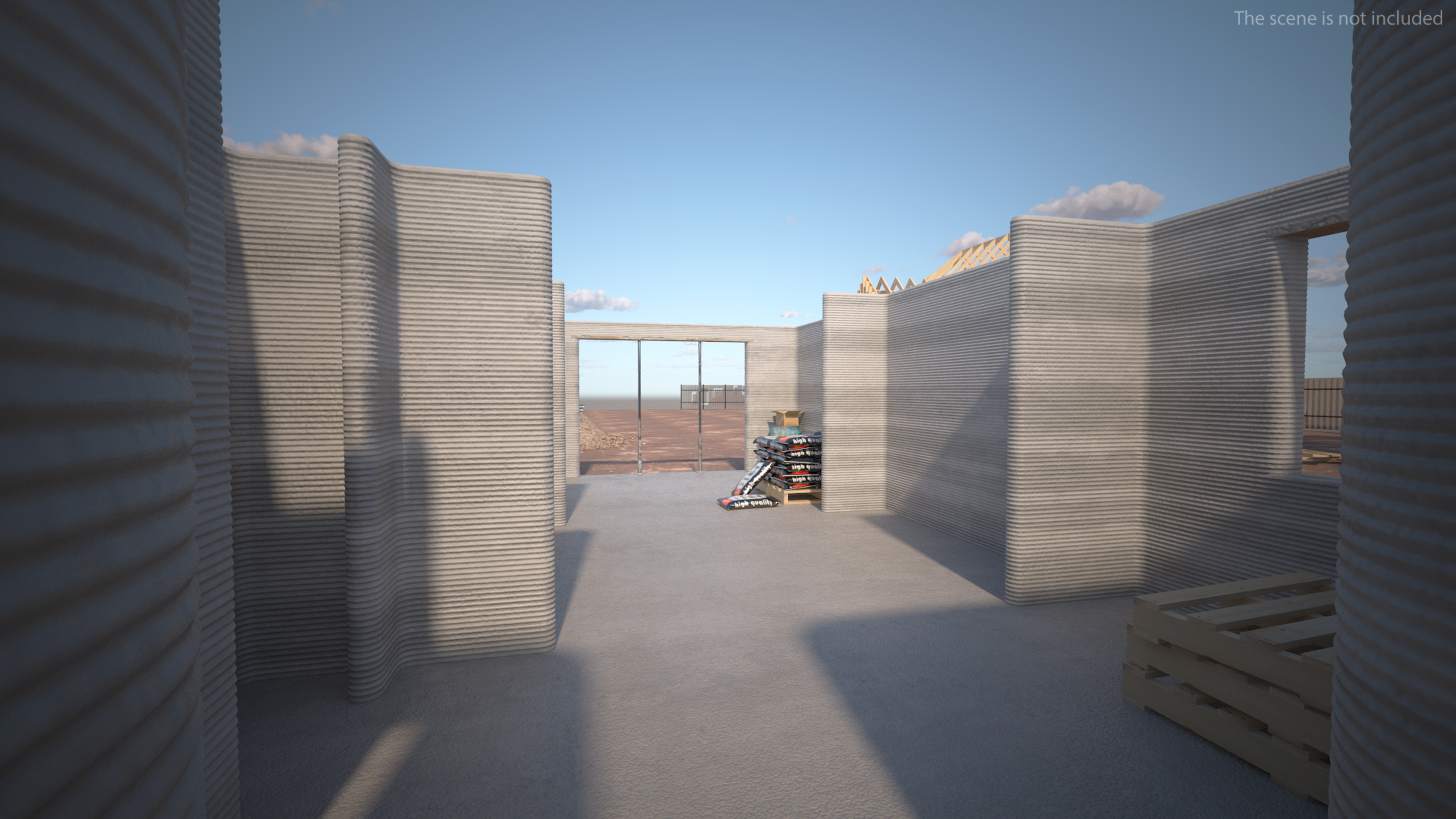 3D model 3D Printed Concrete House Structure