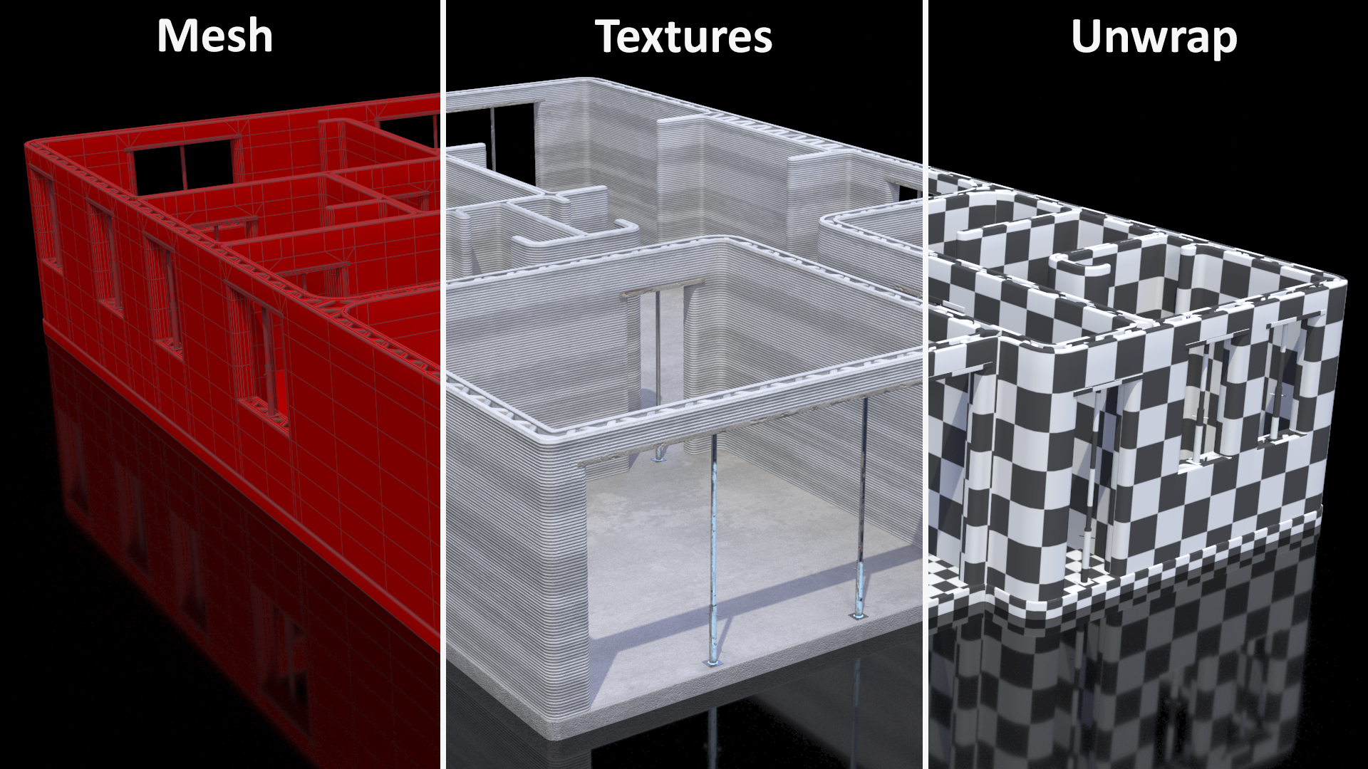 3D model 3D Printed Concrete House Structure