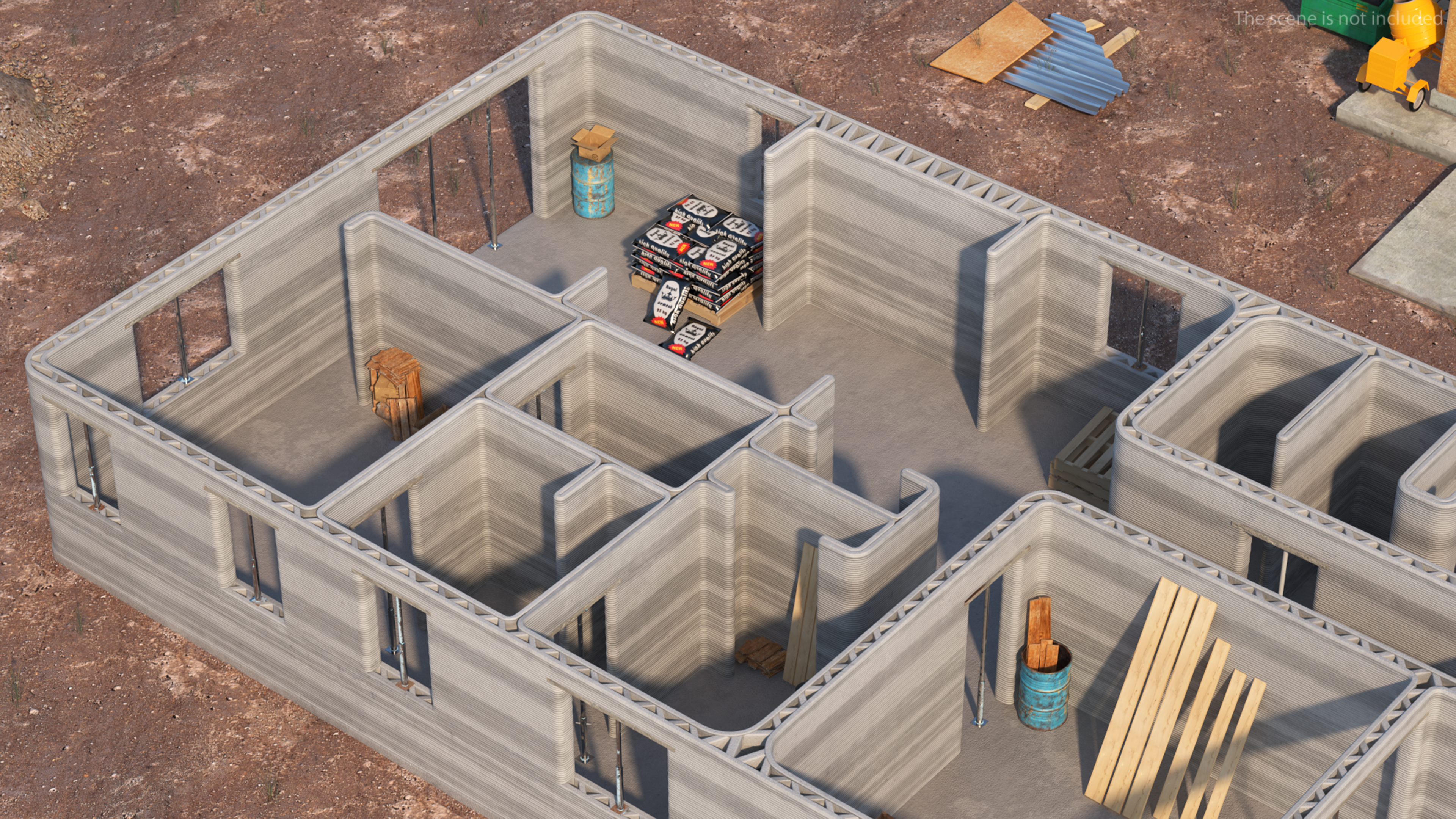 3D model 3D Printed Concrete House Structure