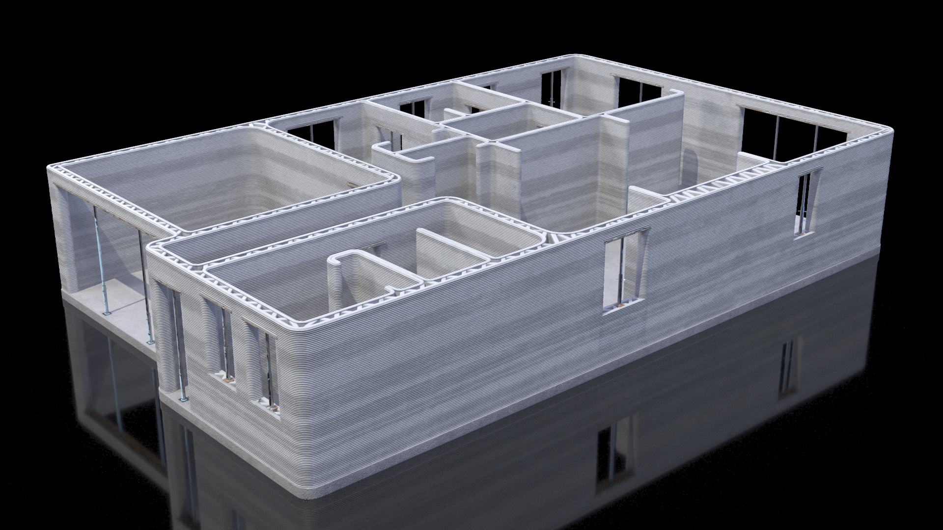 3D model 3D Printed Concrete House Structure