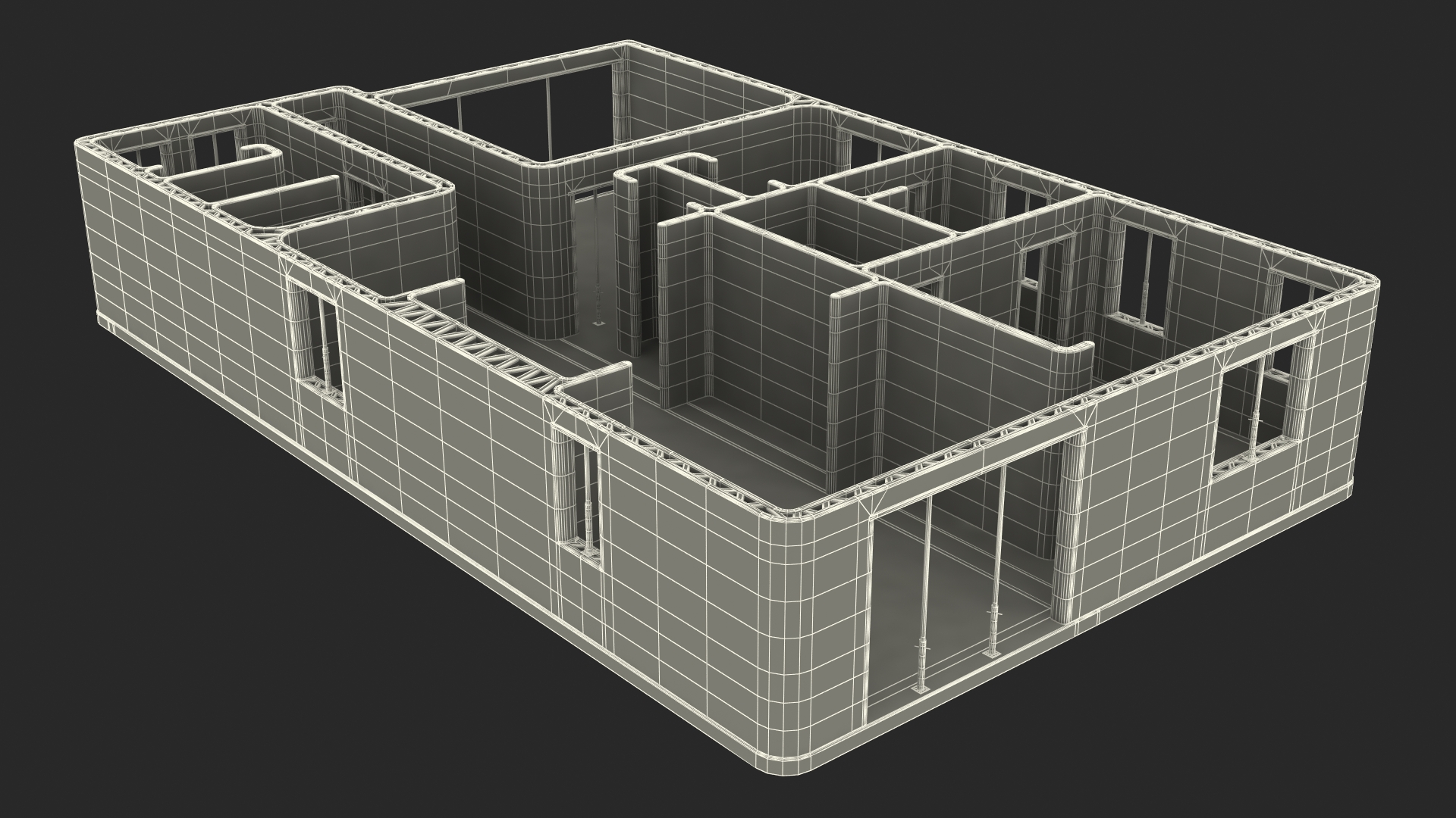 3D model 3D Printed Concrete House Structure