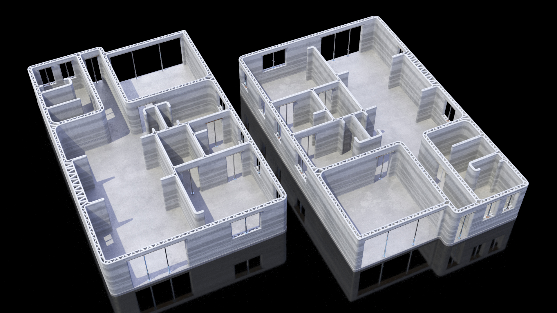 3D model 3D Printed Concrete House Structure