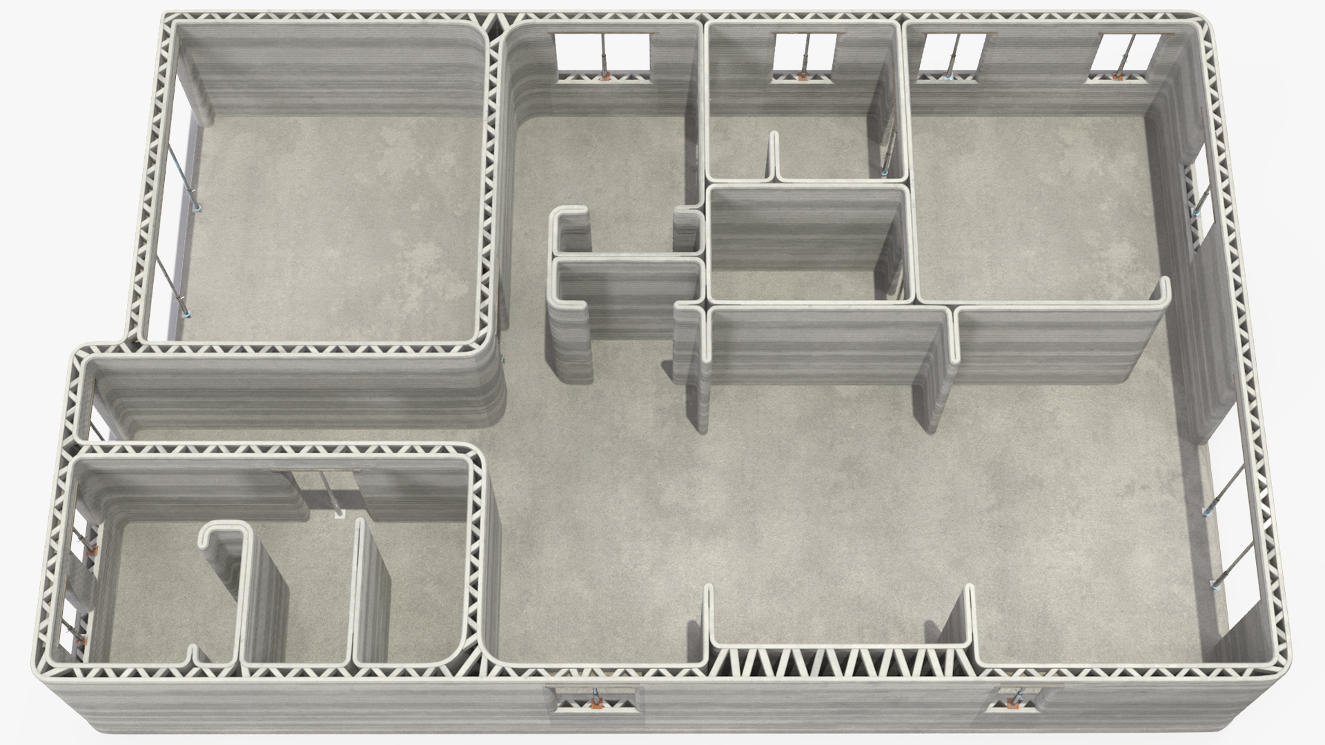 3D model 3D Printed Concrete House Structure