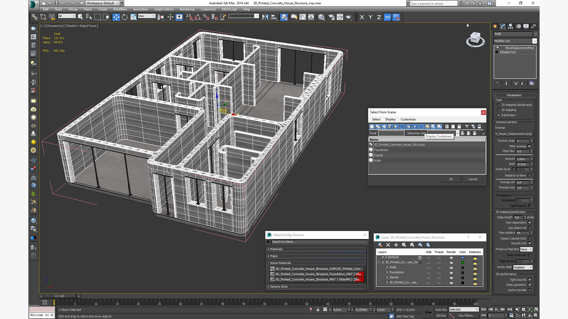 3D model 3D Printed Concrete House Structure