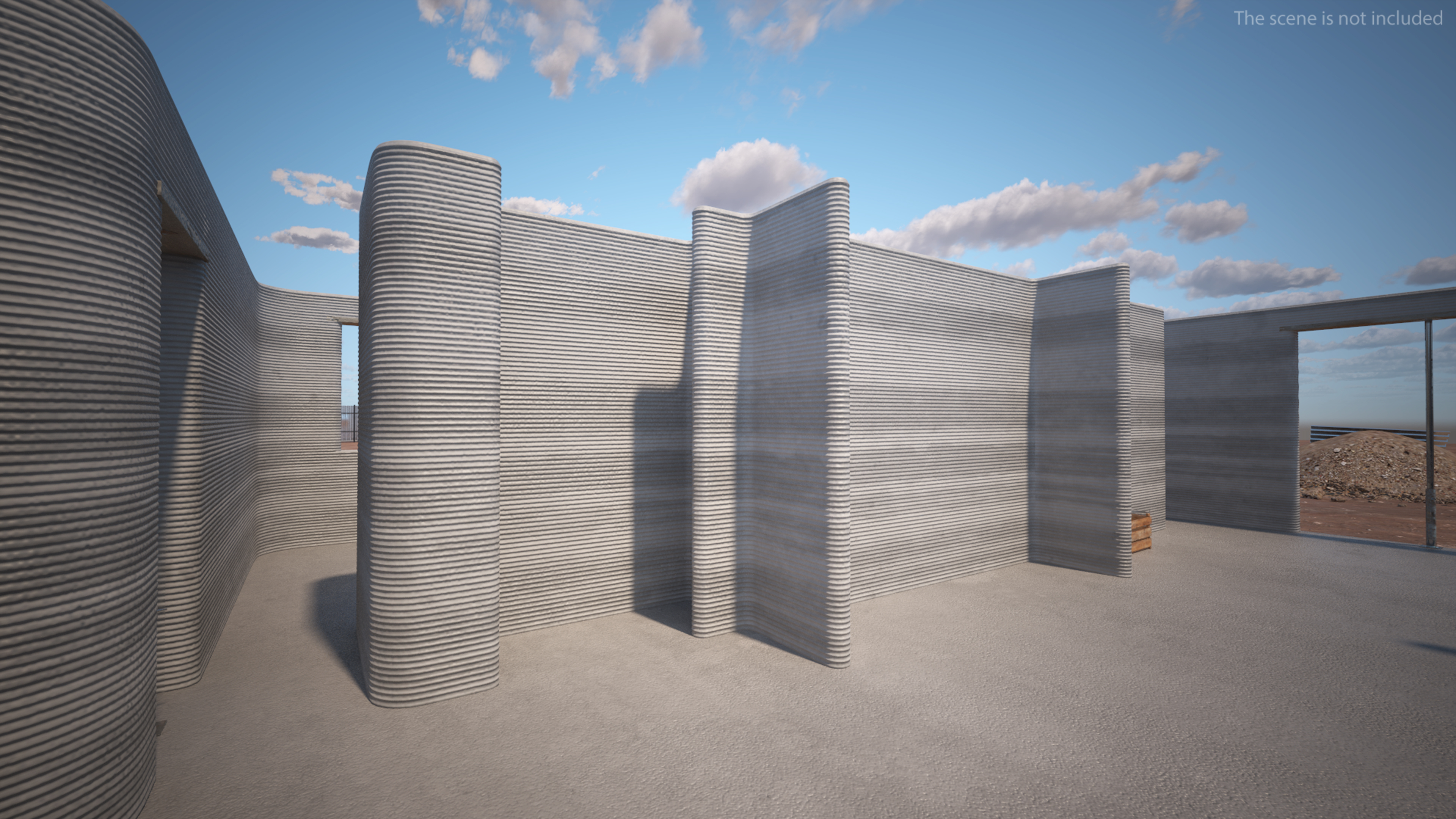 3D model 3D Printed Concrete House Structure