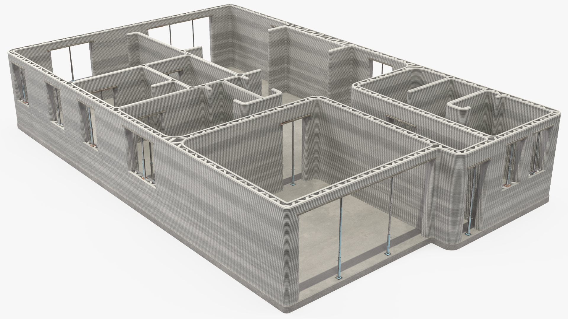 3D model 3D Printed Concrete House Structure