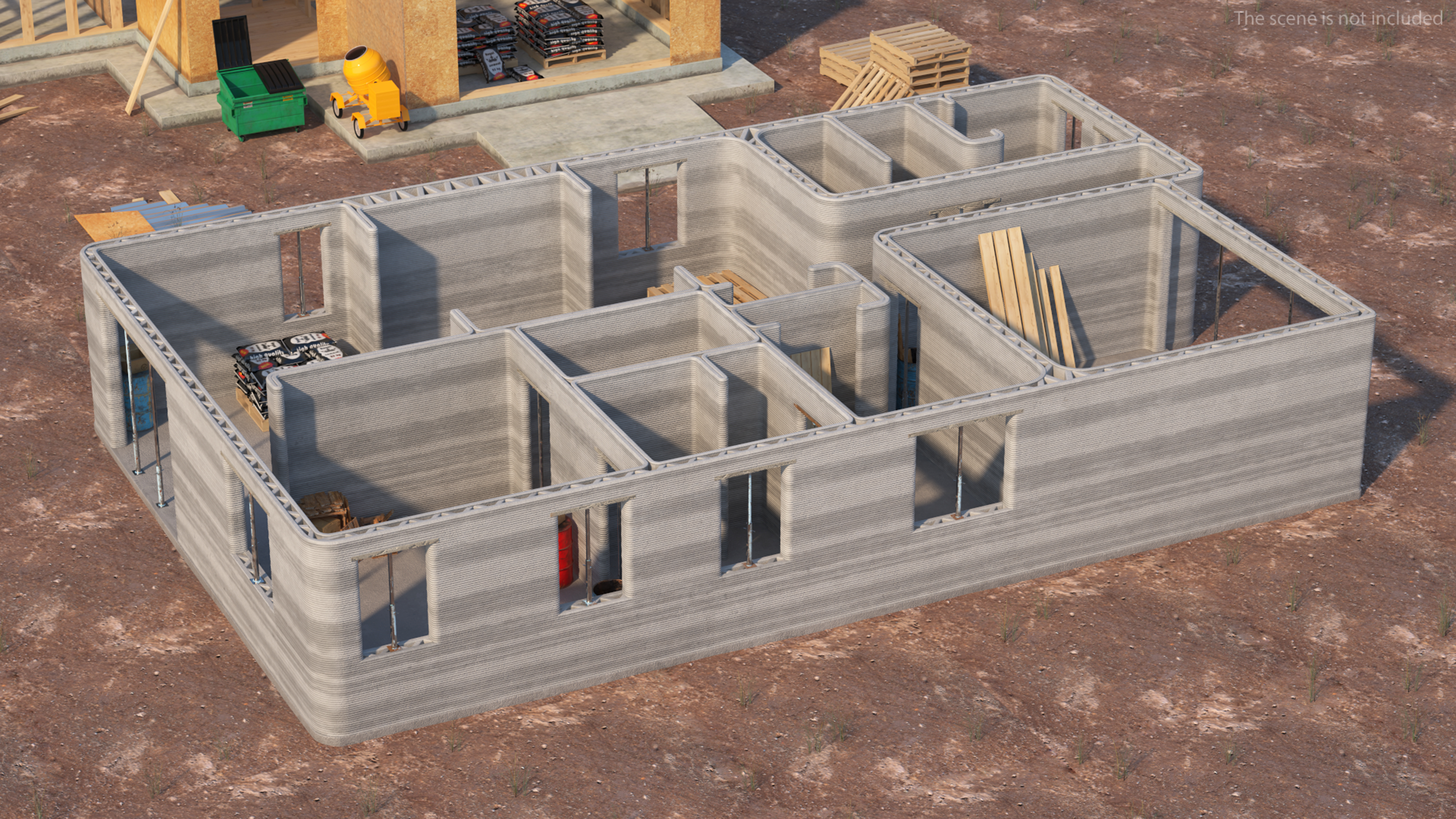 3D model 3D Printed Concrete House Structure