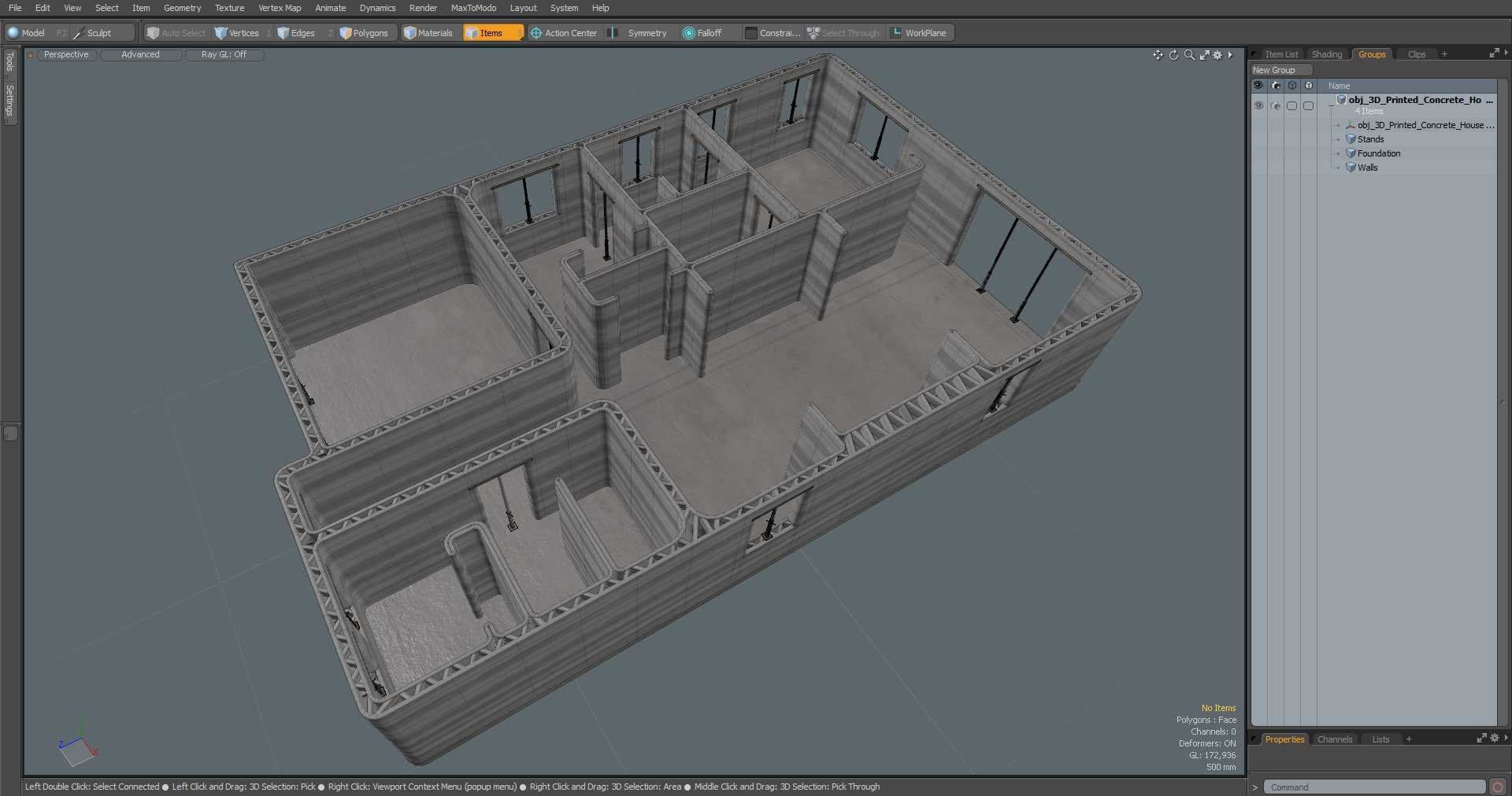 3D model 3D Printed Concrete House Structure