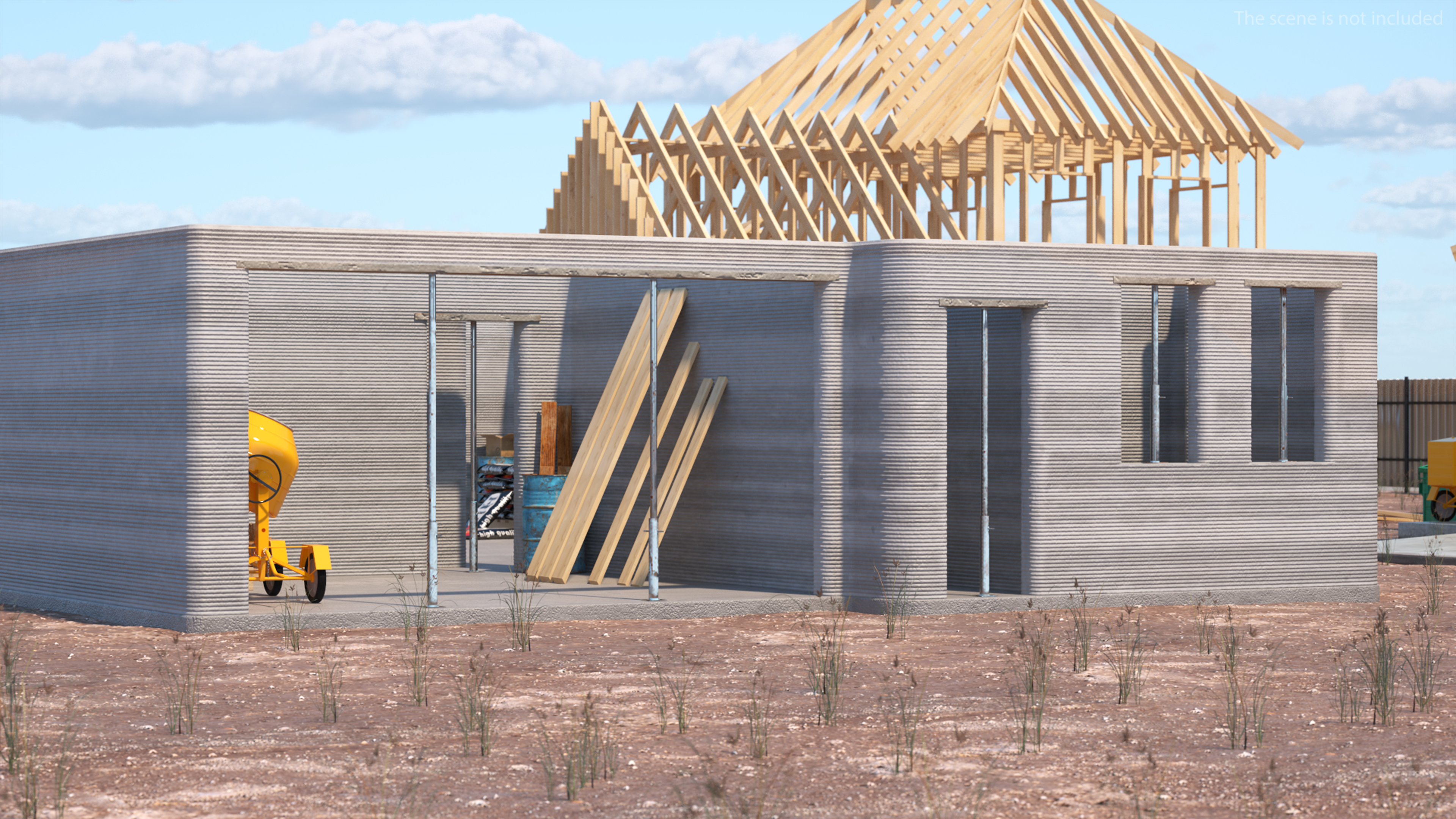 3D model 3D Printed Concrete House Structure