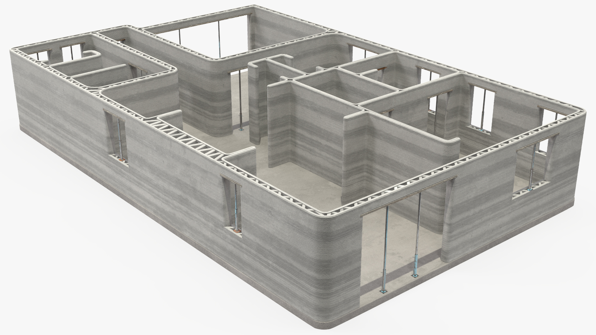 3D model 3D Printed Concrete House Structure