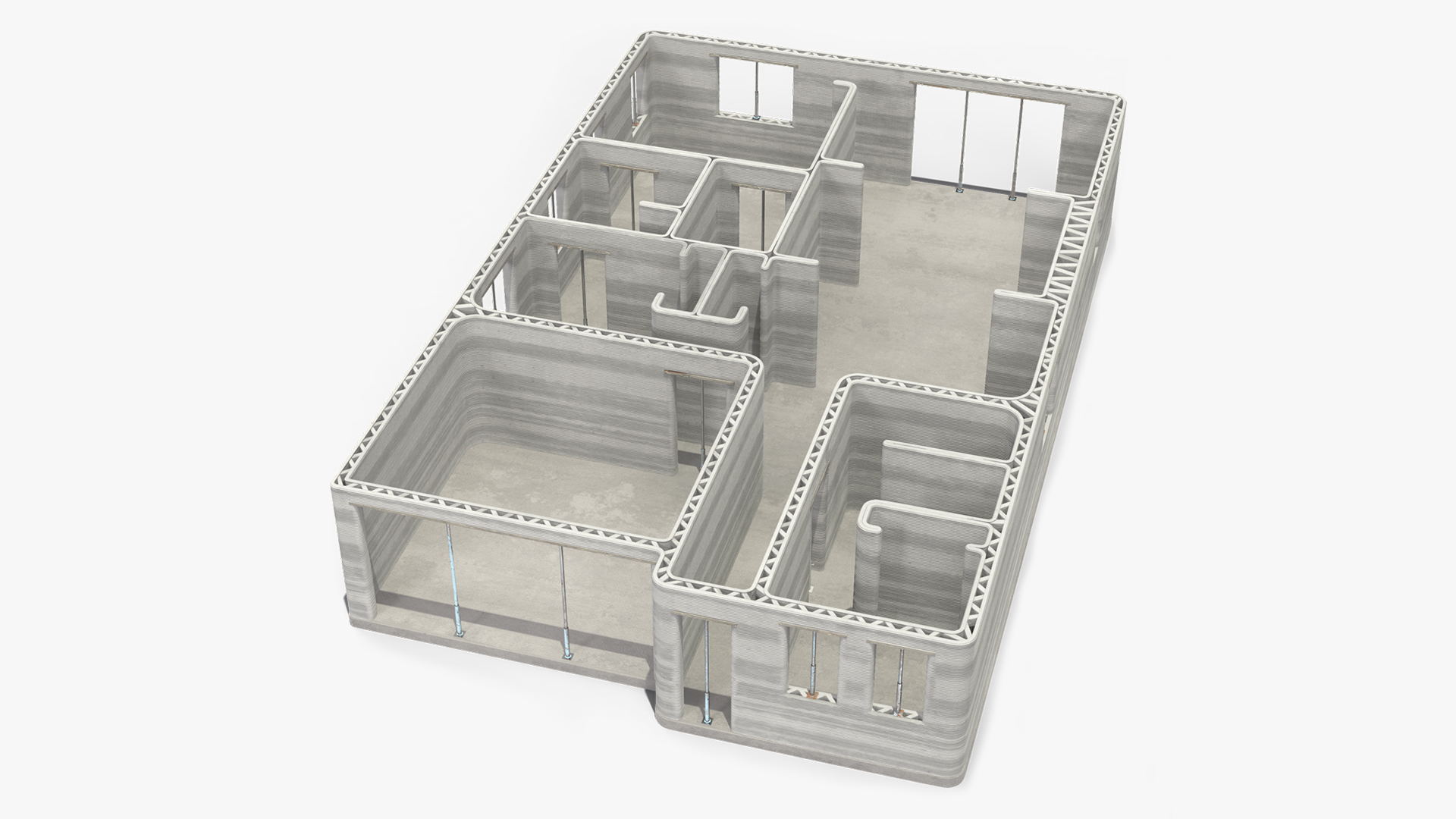 3D model 3D Printed Concrete House Structure