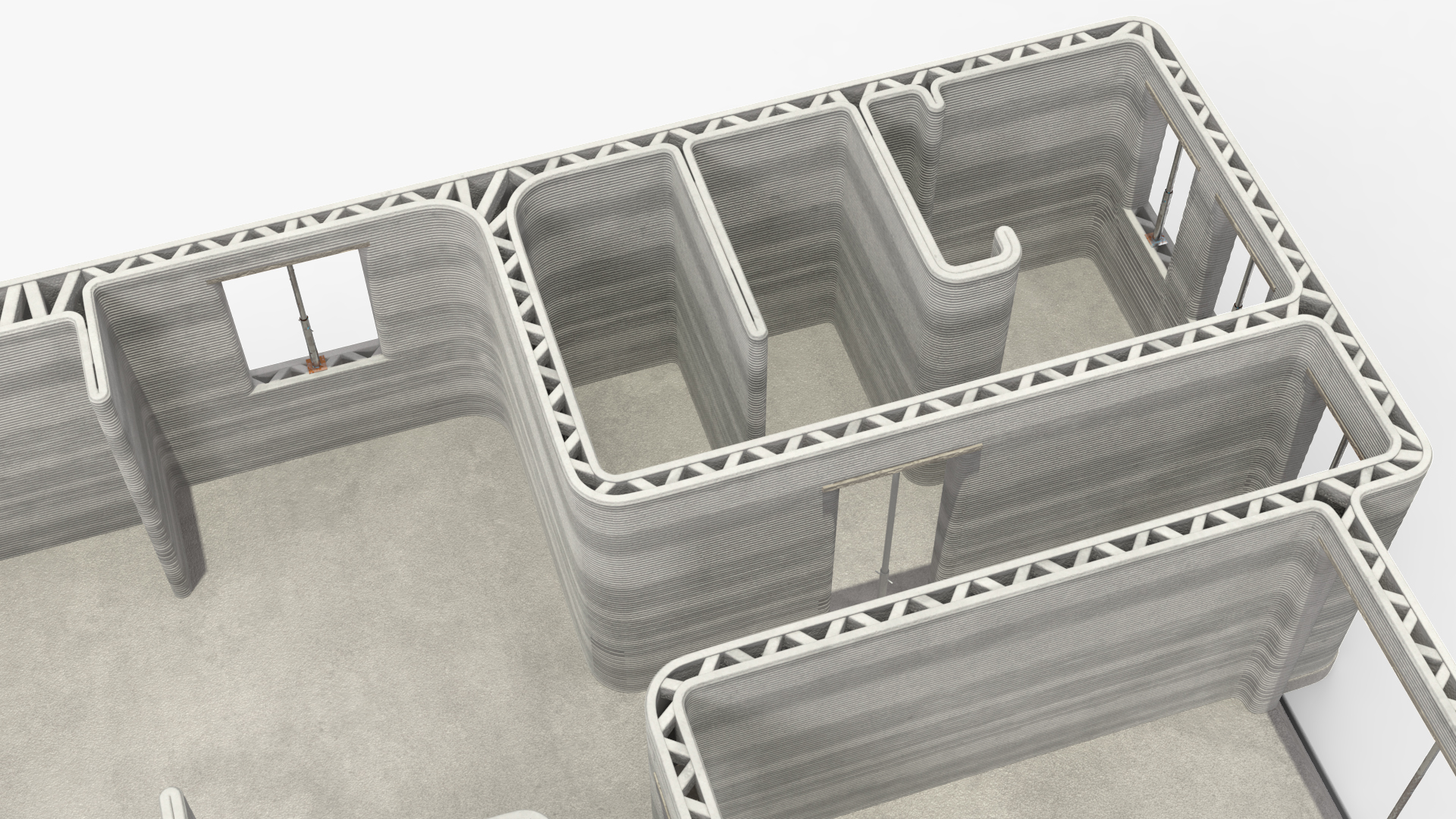 3D model 3D Printed Concrete House Structure